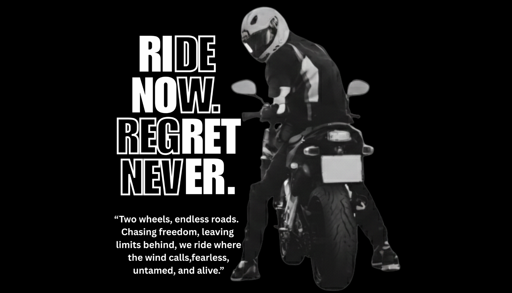 Ride Now Regret Never Oversized Tee
