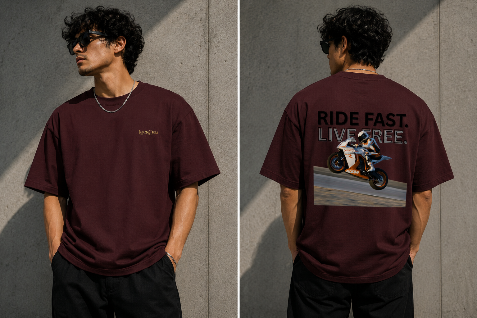 Ride Fast Live Free Oversized Graphic T-Shirt