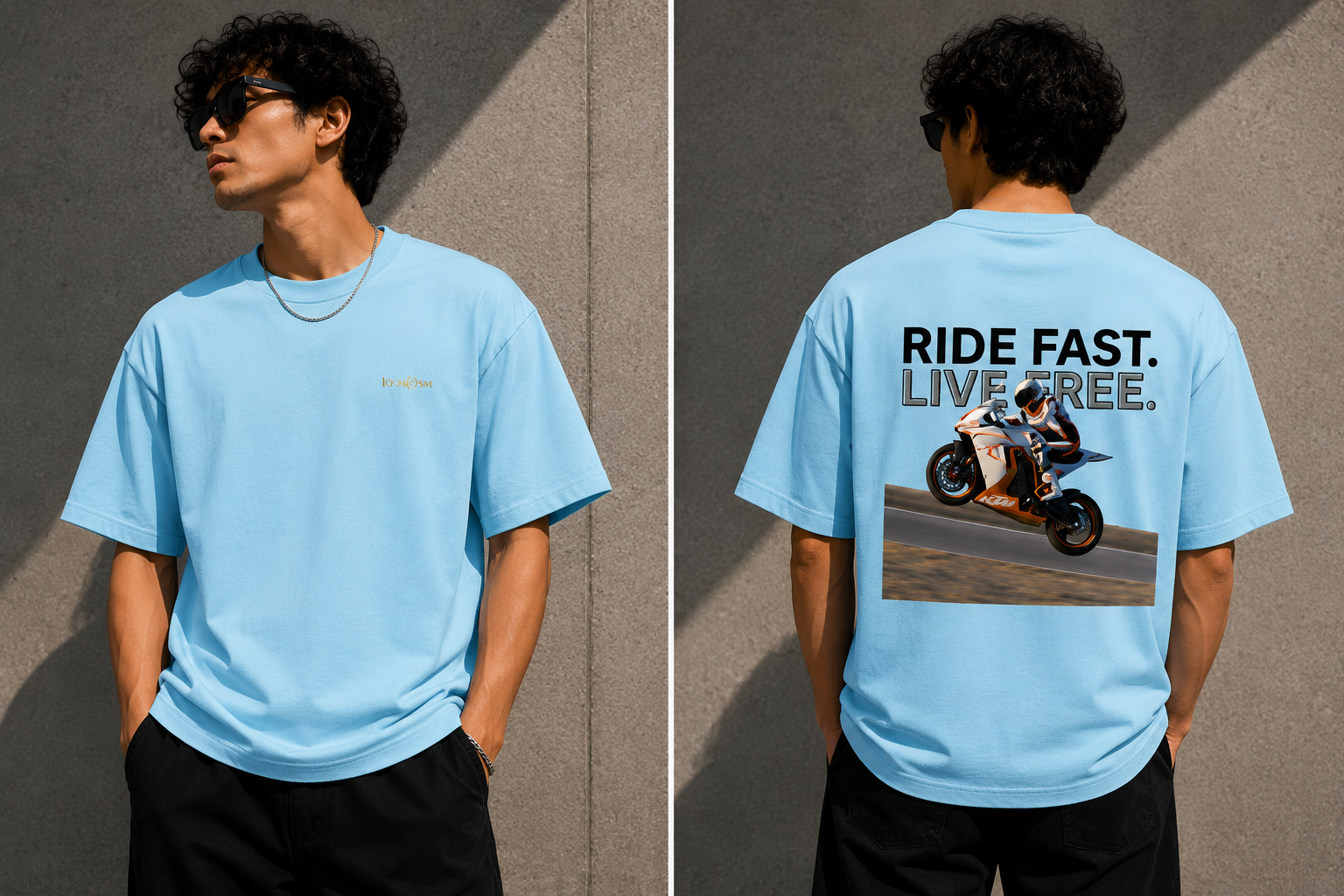 Ride Fast Live Free Oversized Graphic T-Shirt
