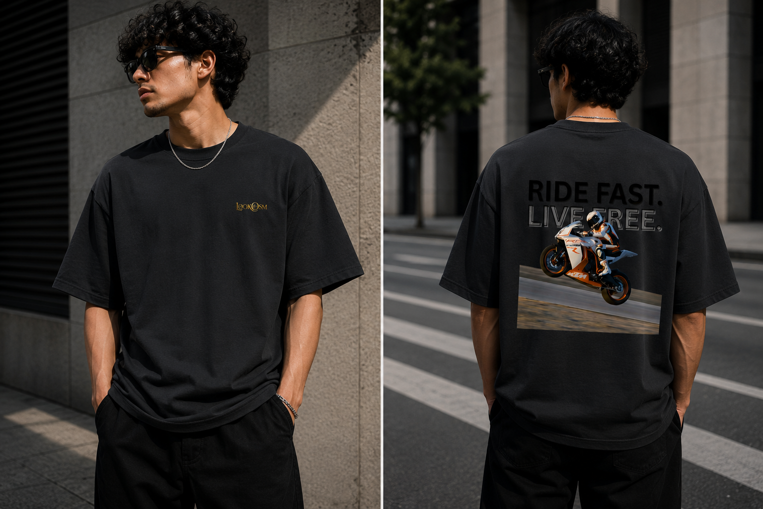 Ride Fast Live Free Oversized Graphic T-Shirt