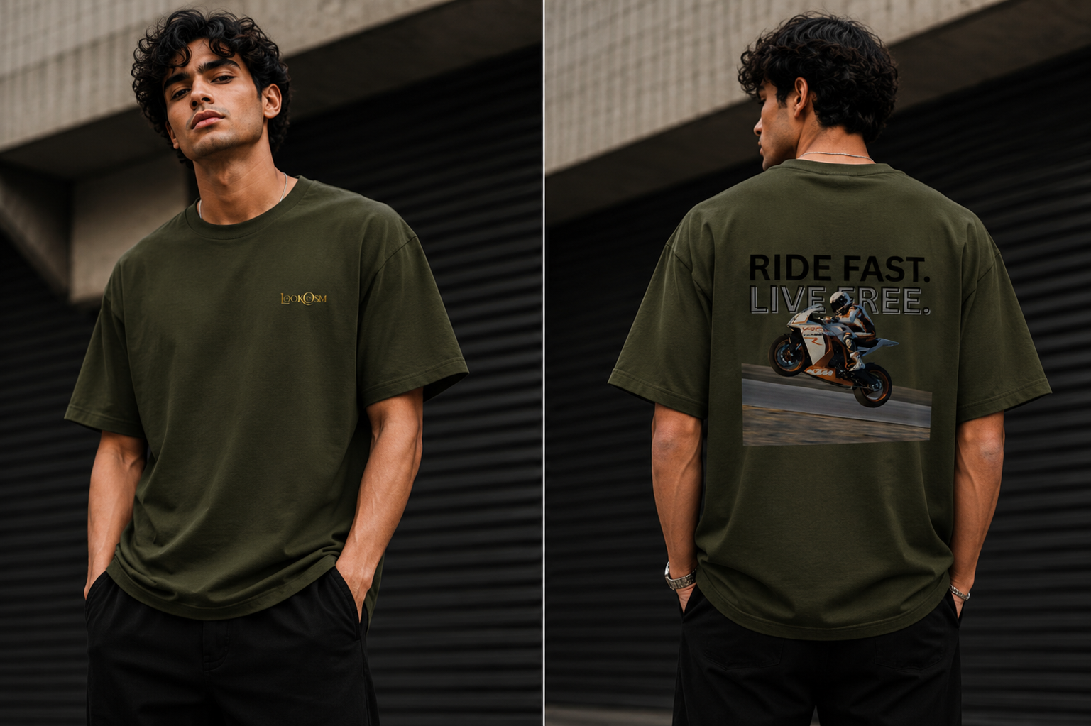 Ride Fast Live Free Oversized Graphic T-Shirt