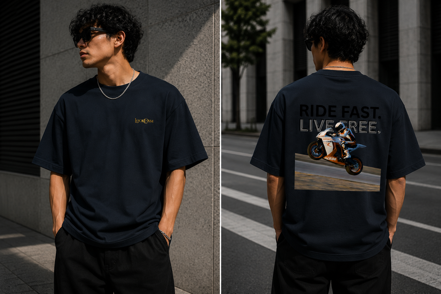 Ride Fast Live Free Oversized Graphic T-Shirt