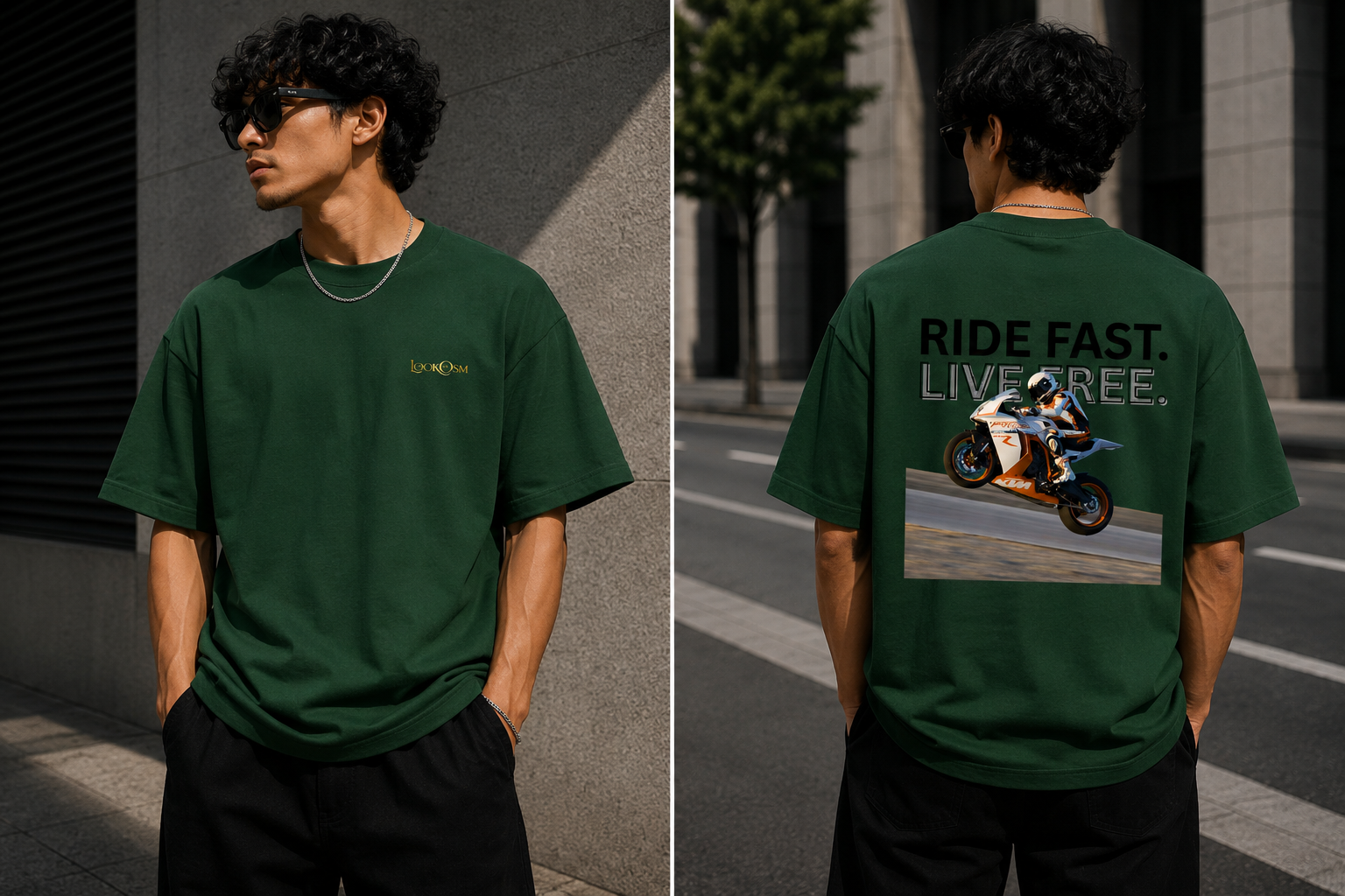 Ride Fast Live Free Oversized Graphic T-Shirt