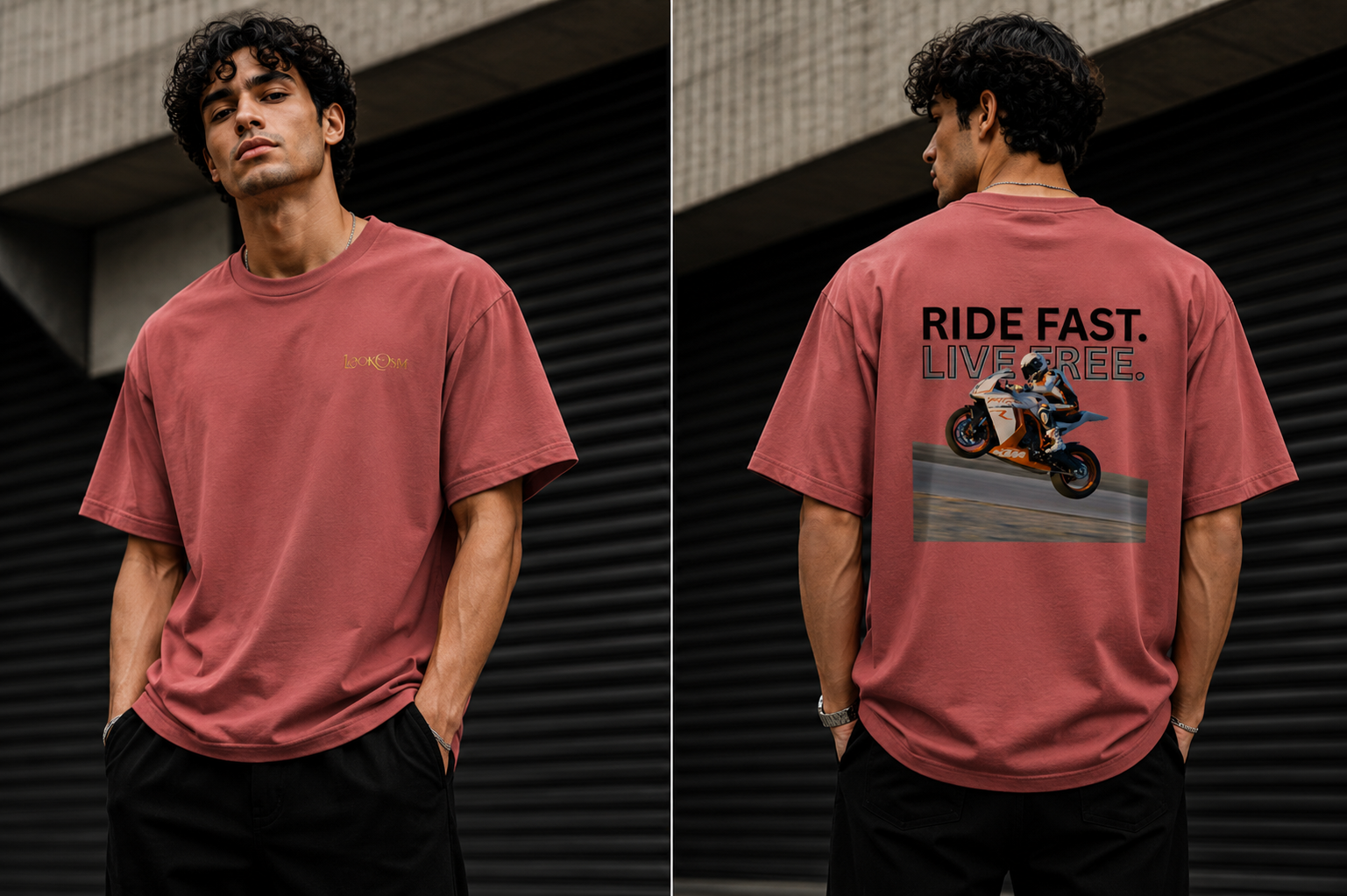 Ride Fast Live Free Oversized Graphic T-Shirt