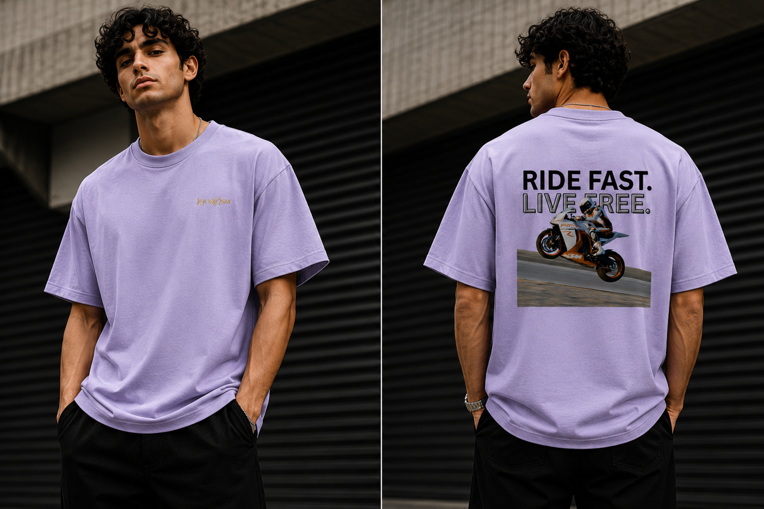 Ride Fast Live Free Oversized Graphic T-Shirt