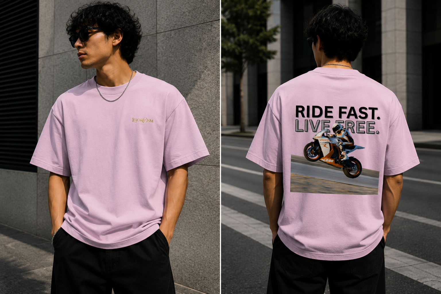 Ride Fast Live Free Oversized Graphic T-Shirt