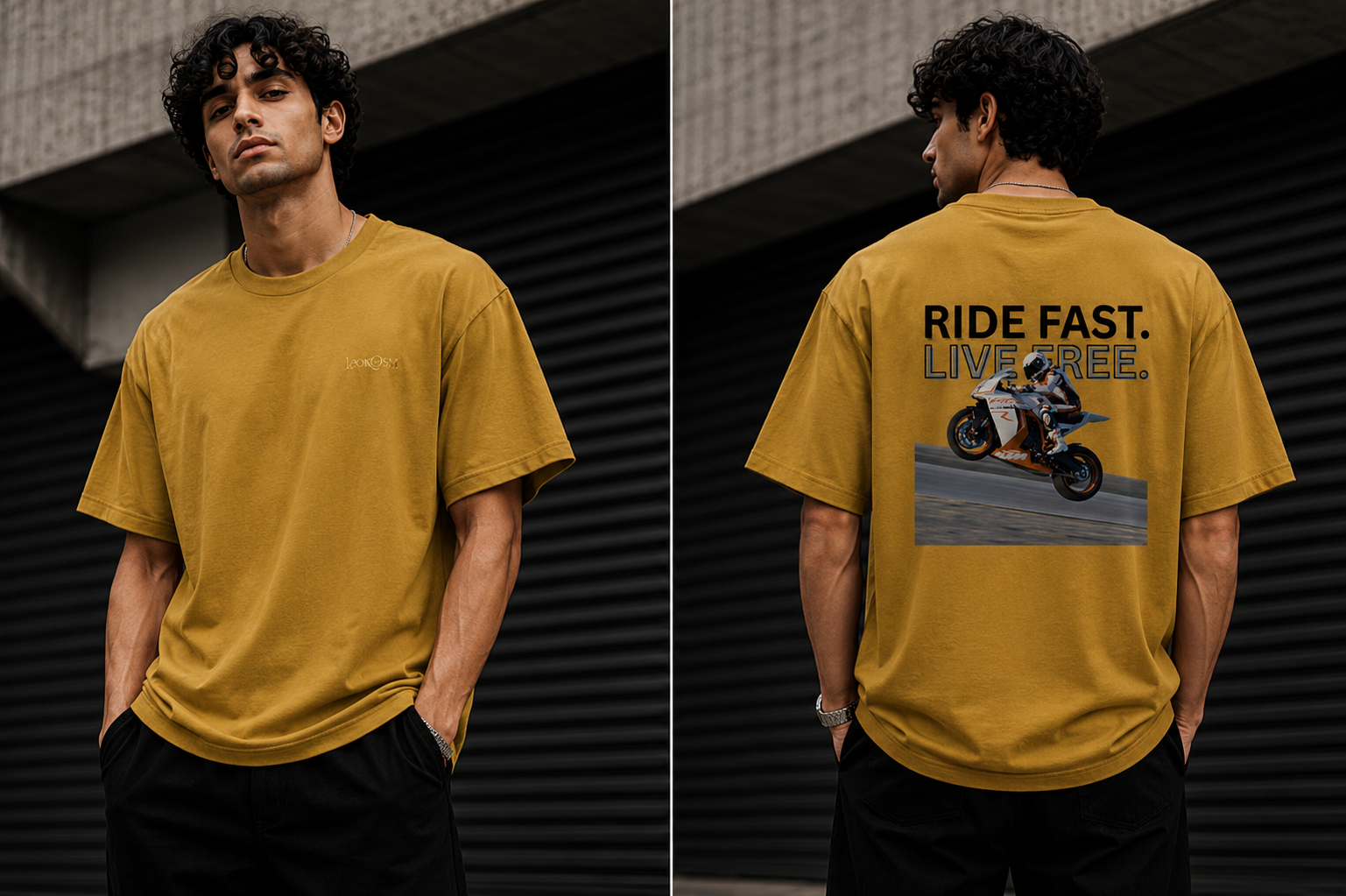 Ride Fast Live Free Oversized Graphic T-Shirt