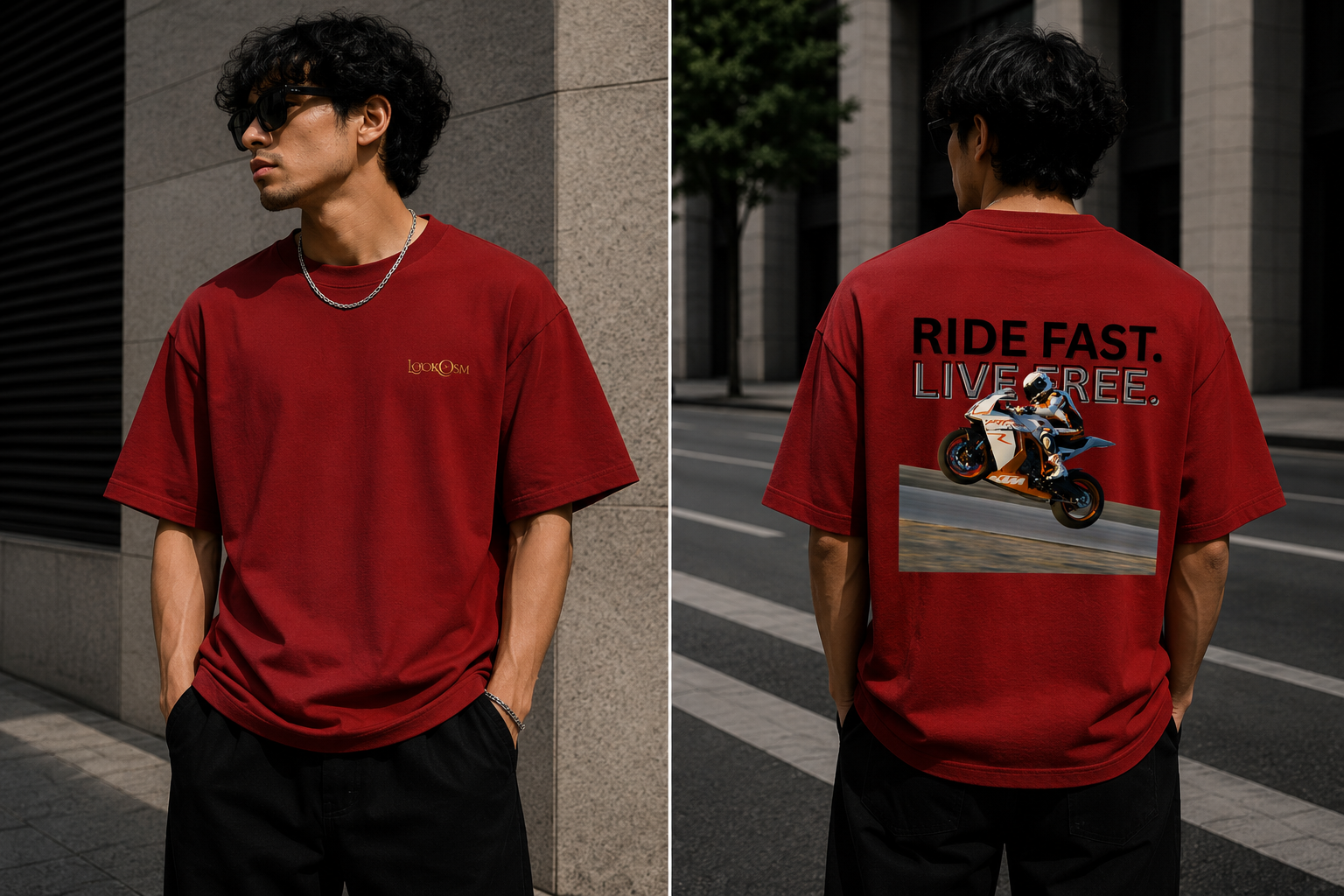 Ride Fast Live Free Oversized Graphic T-Shirt