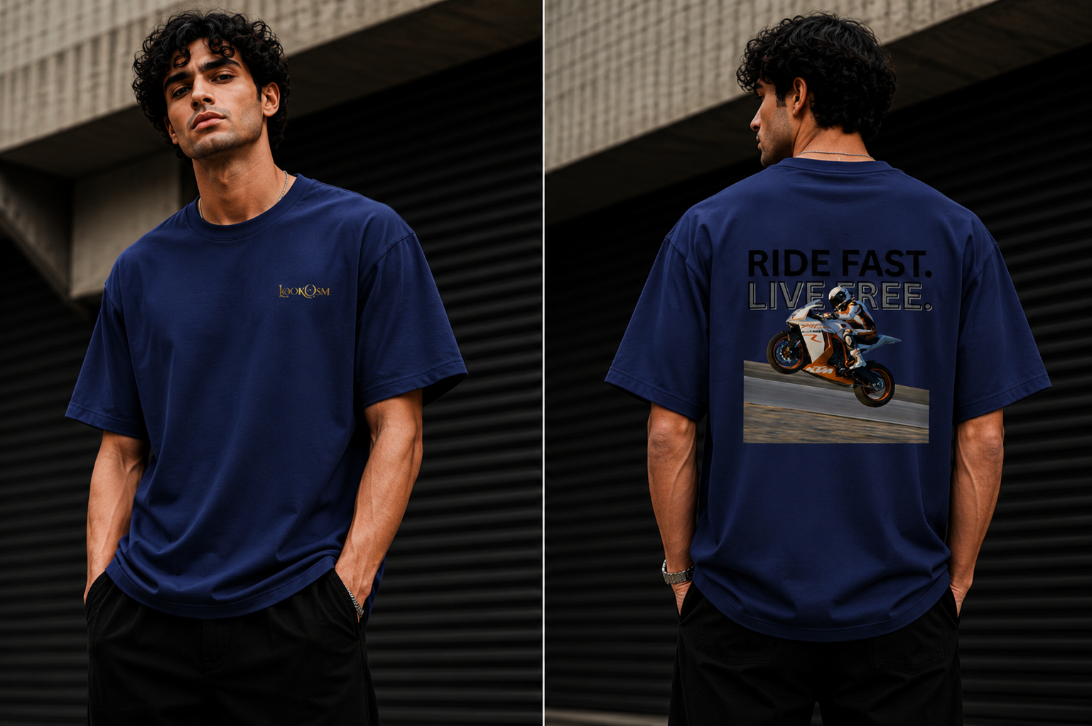 Ride Fast Live Free Oversized Graphic T-Shirt