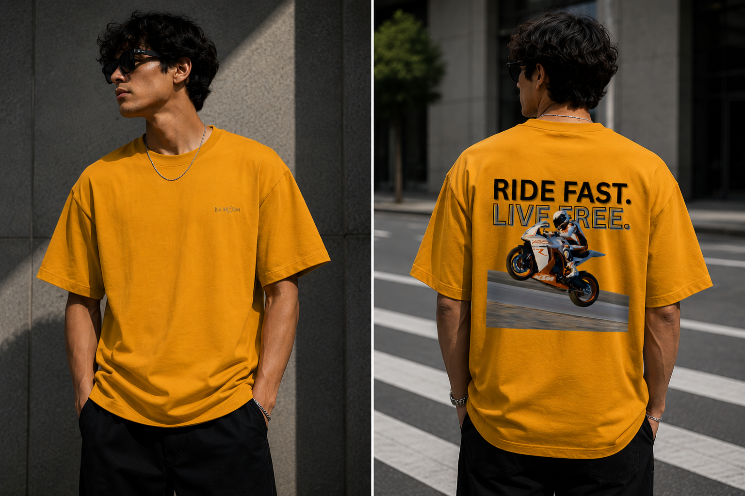 Ride Fast Live Free Oversized Graphic T-Shirt