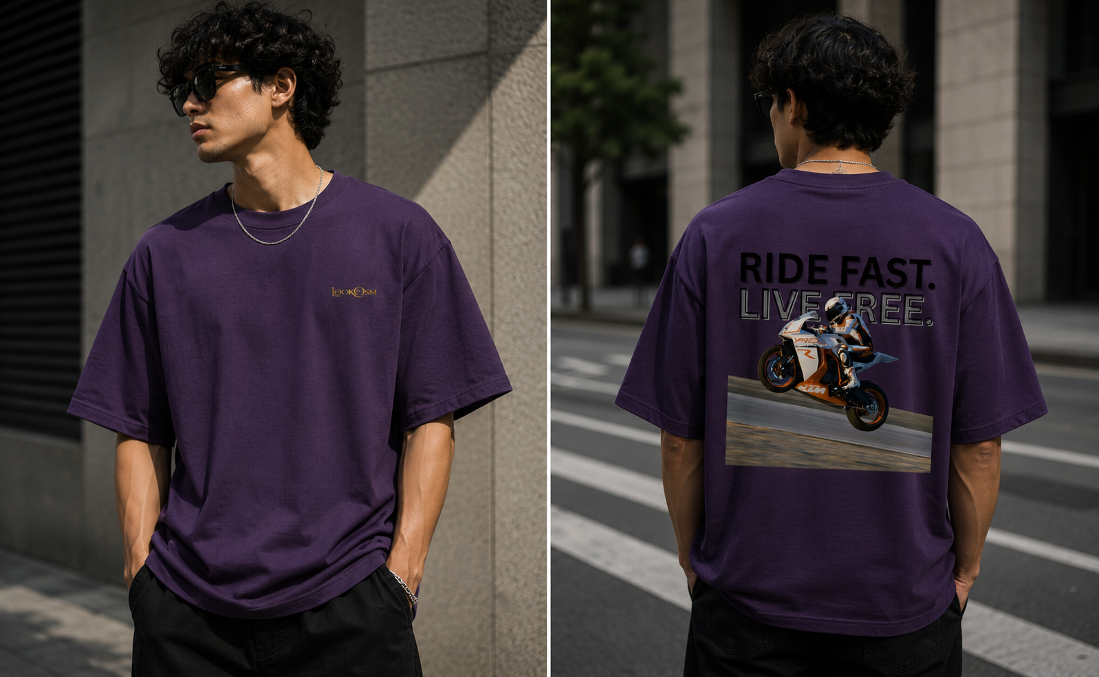 Ride Fast Live Free Oversized Graphic T-Shirt