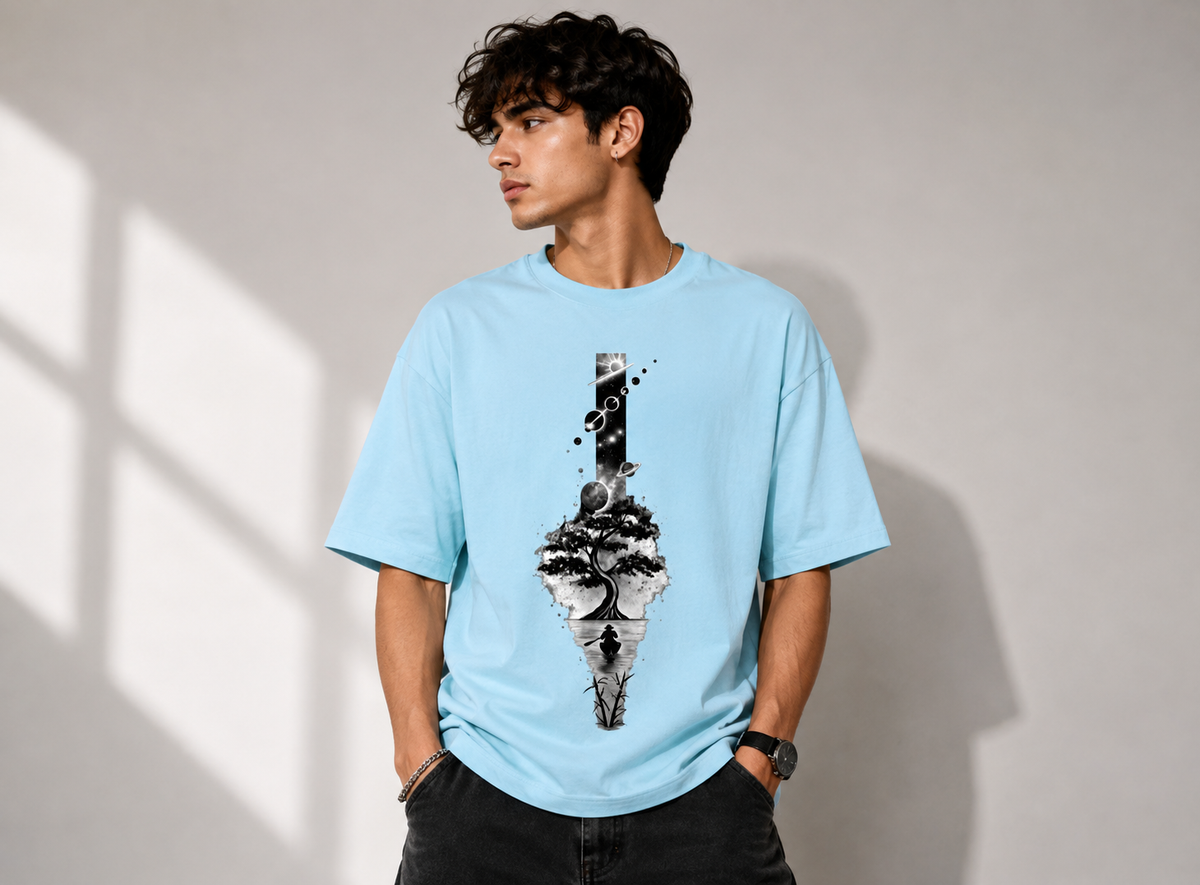 Tree & Moon Oversized Tee