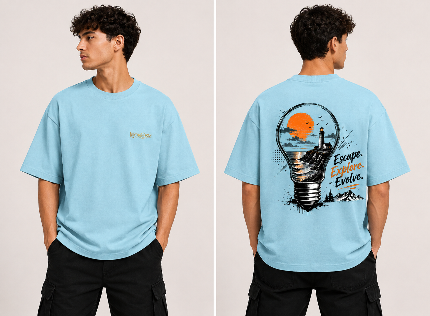 Escape, Explore & Evolve oversized tee