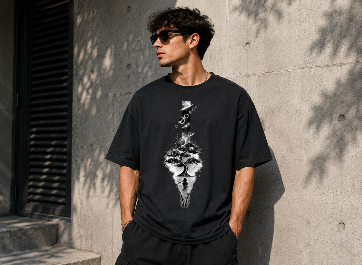 Tree & Moon Oversized Tee