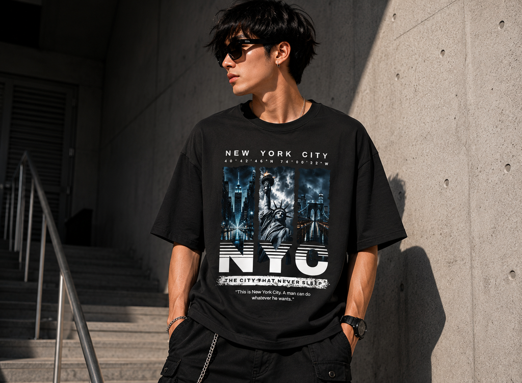 NYC Never Sleeps Oversized Tee