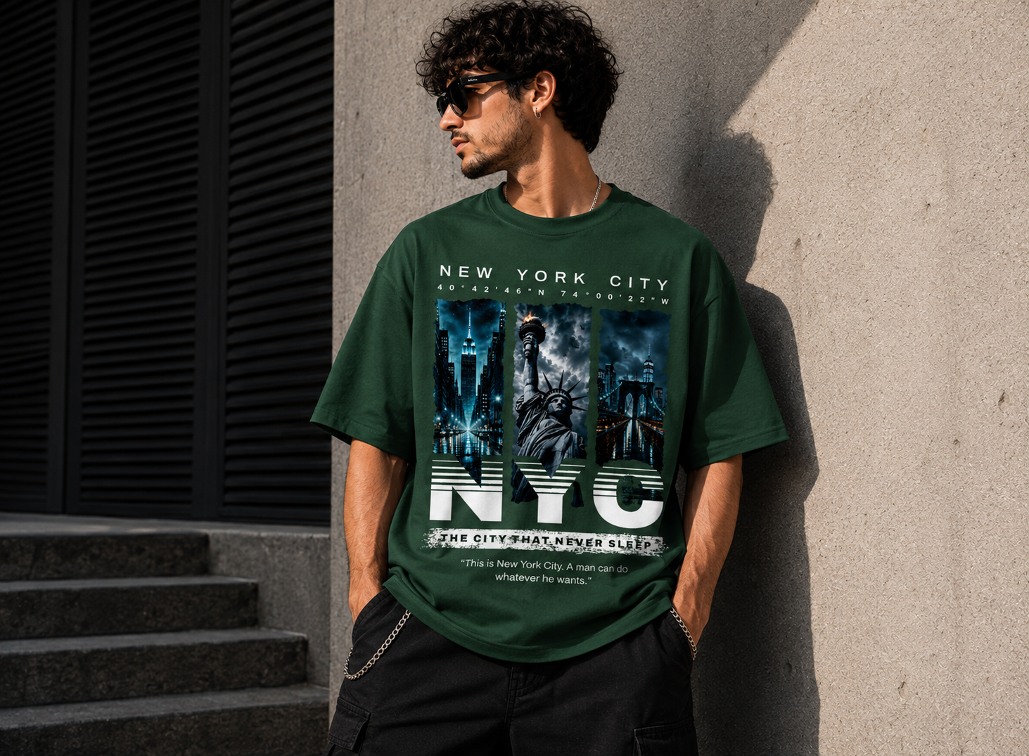 NYC Never Sleeps Oversized Tee