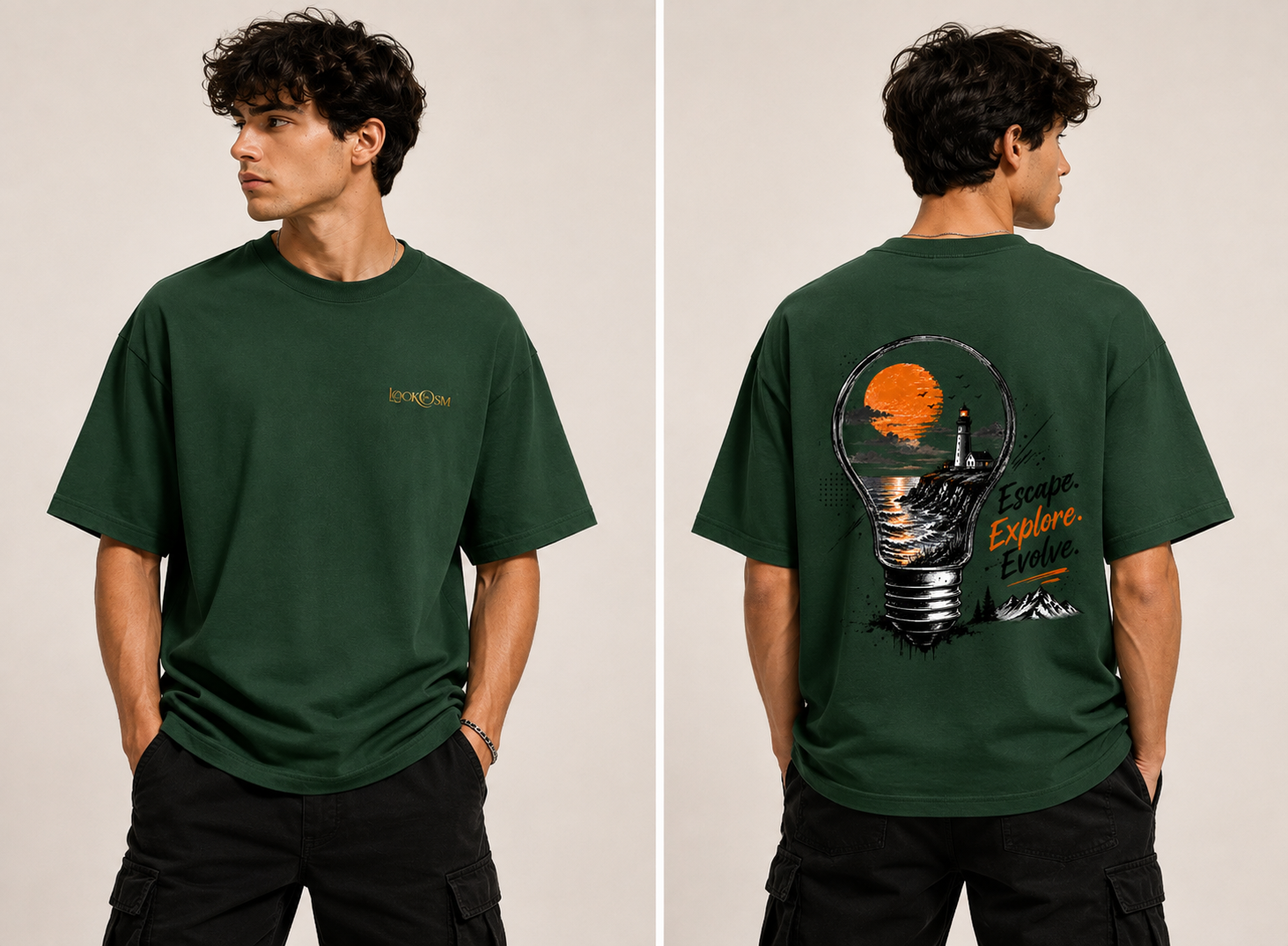 Escape, Explore & Evolve oversized tee