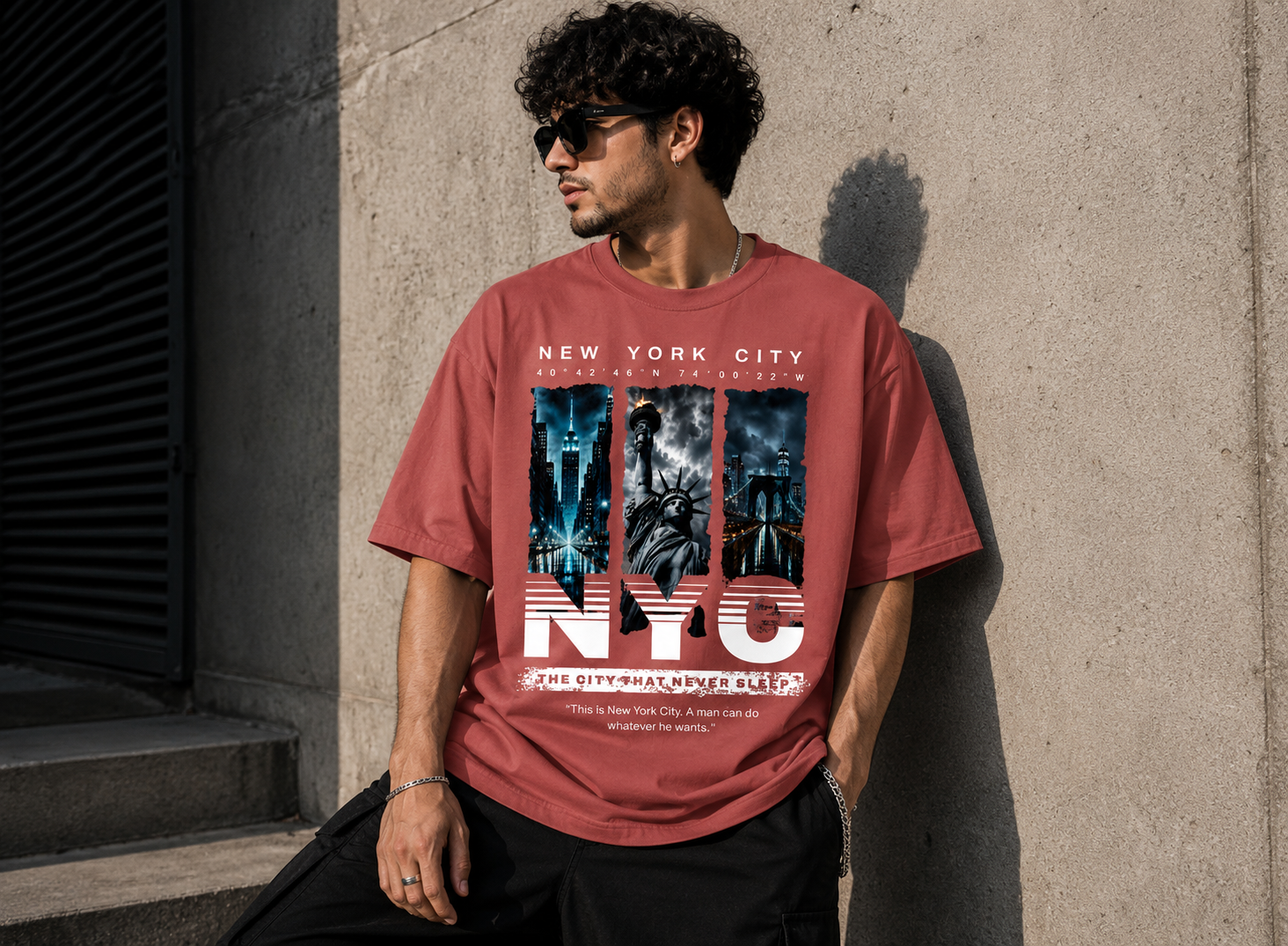 NYC Never Sleeps Oversized Tee