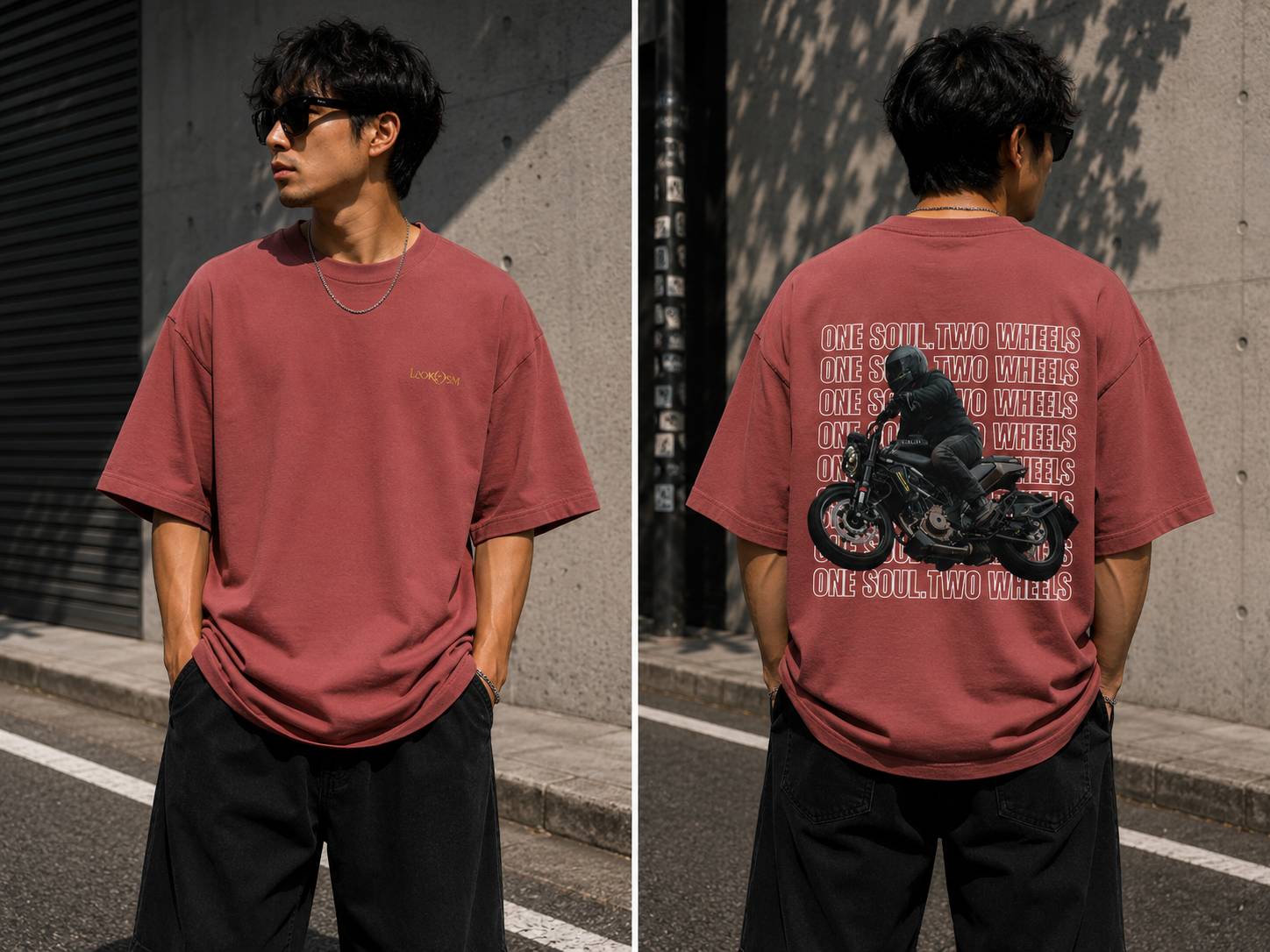 One Soul Two Wheels Oversized Tee