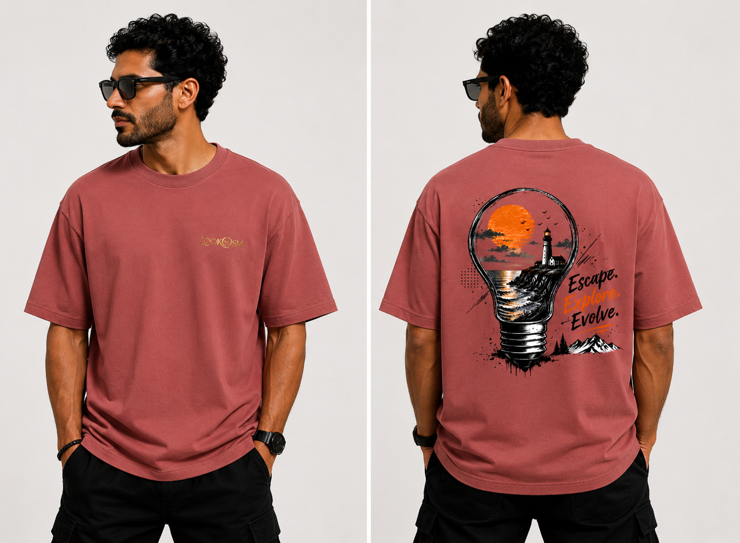 Escape, Explore & Evolve oversized tee