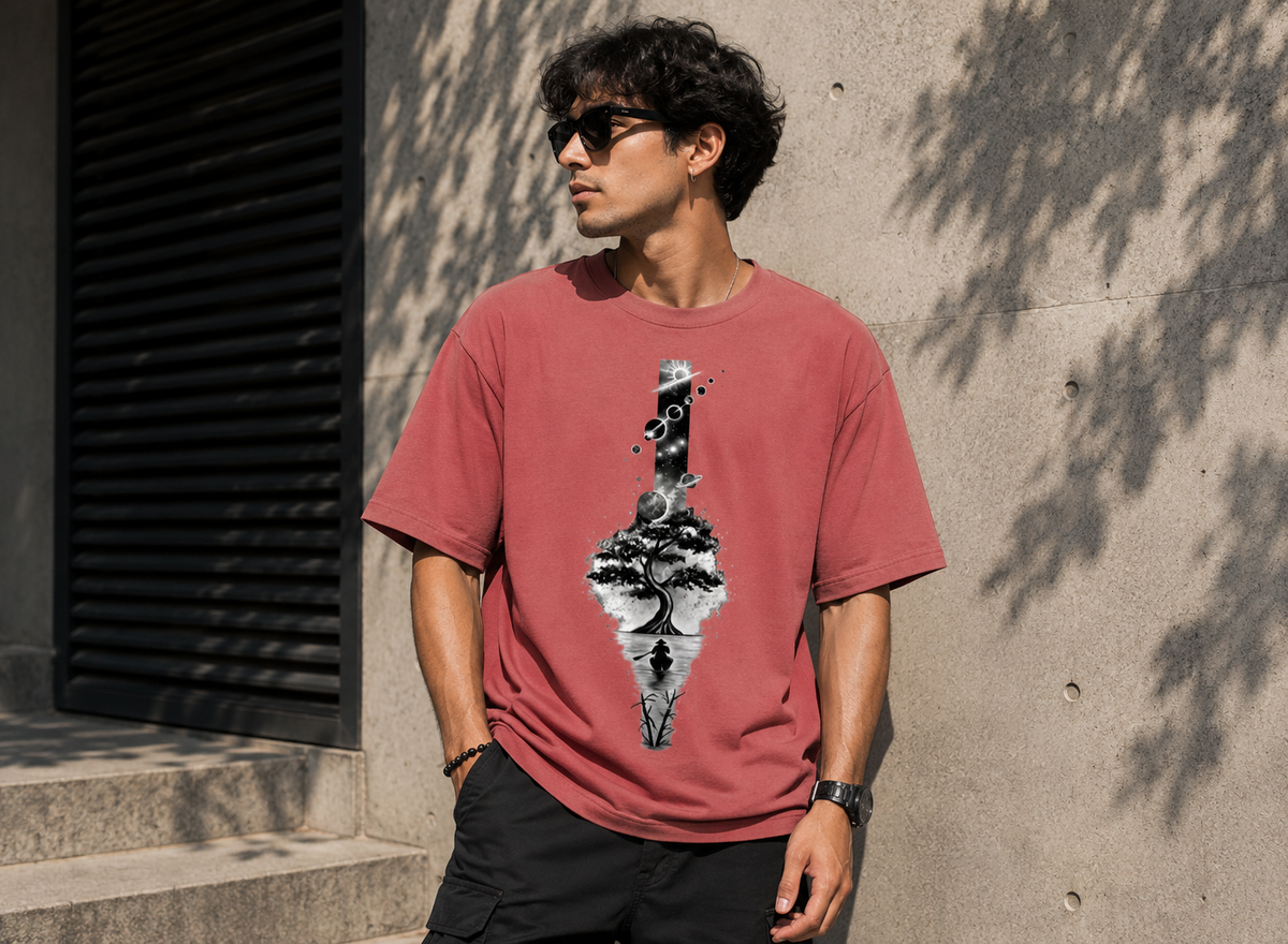 Tree & Moon Oversized Tee