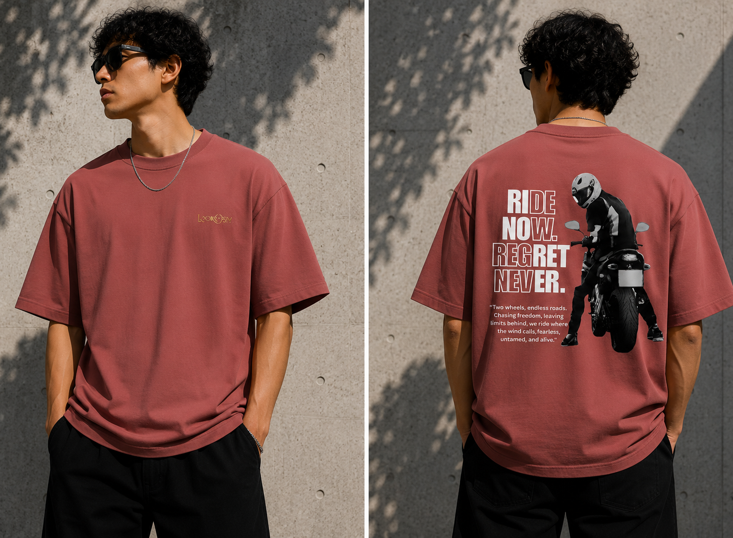 Ride Now Regret Never Oversized Tee