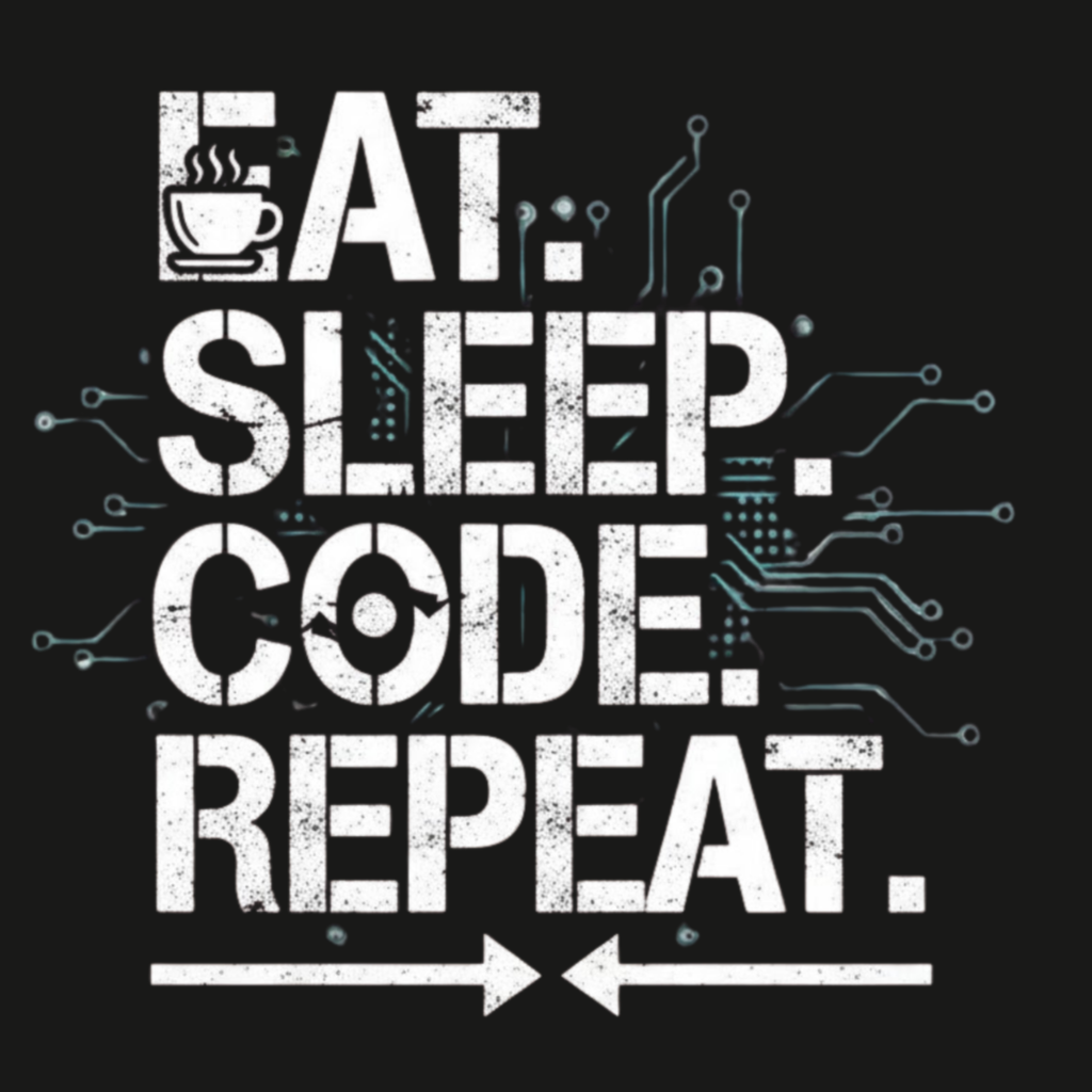 Eat Sleep Code Repeat Oversized Tee