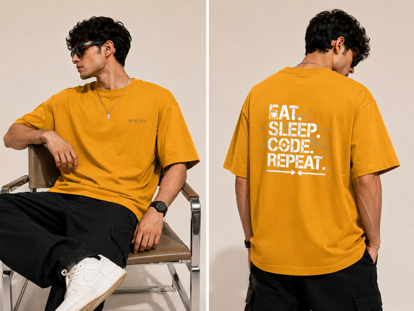 Eat Sleep Code Repeat Oversized Tee