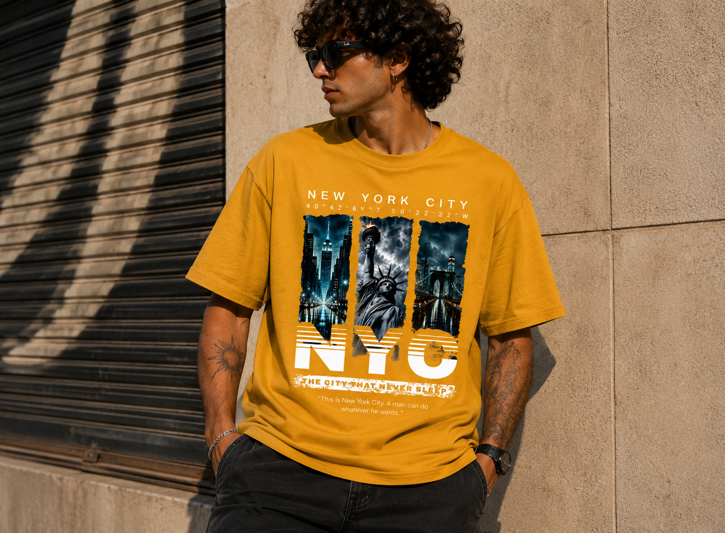 NYC Never Sleeps Oversized Tee