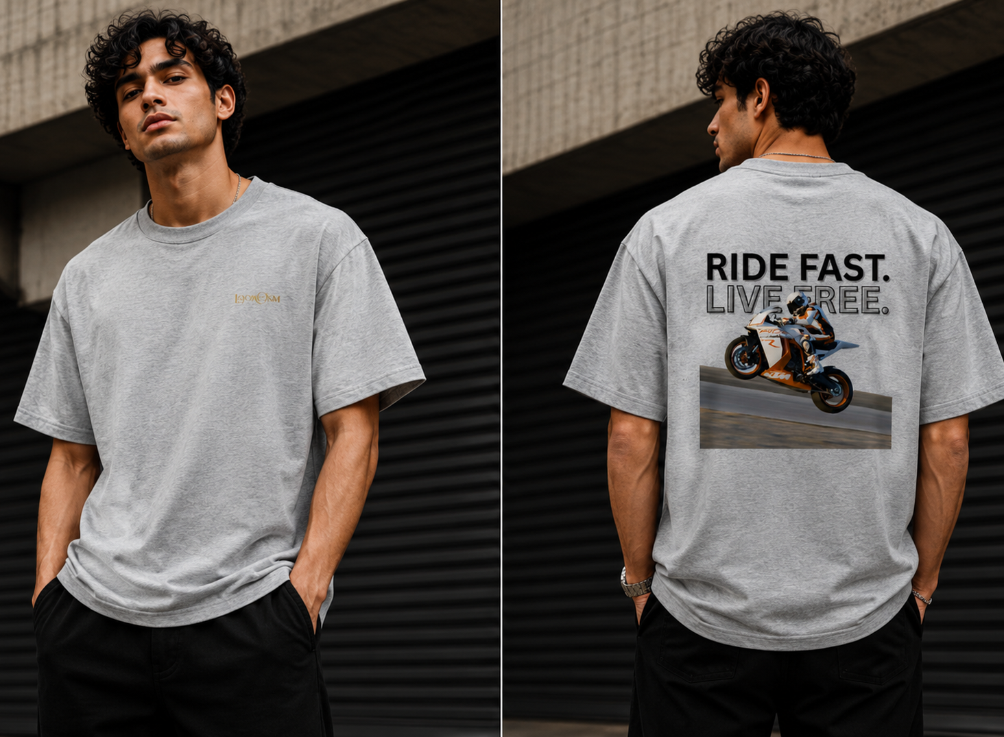 Ride Fast Live Free Oversized Graphic T-Shirt