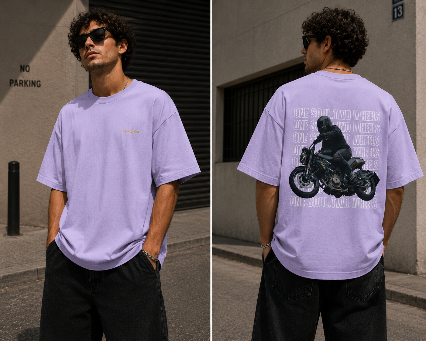 One Soul Two Wheels Oversized Tee