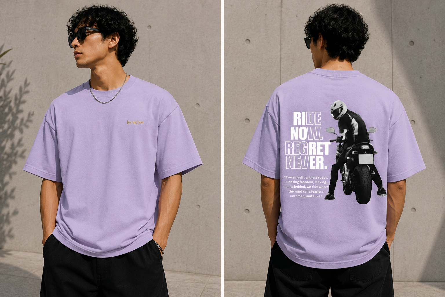 Ride Now Regret Never Oversized Tee