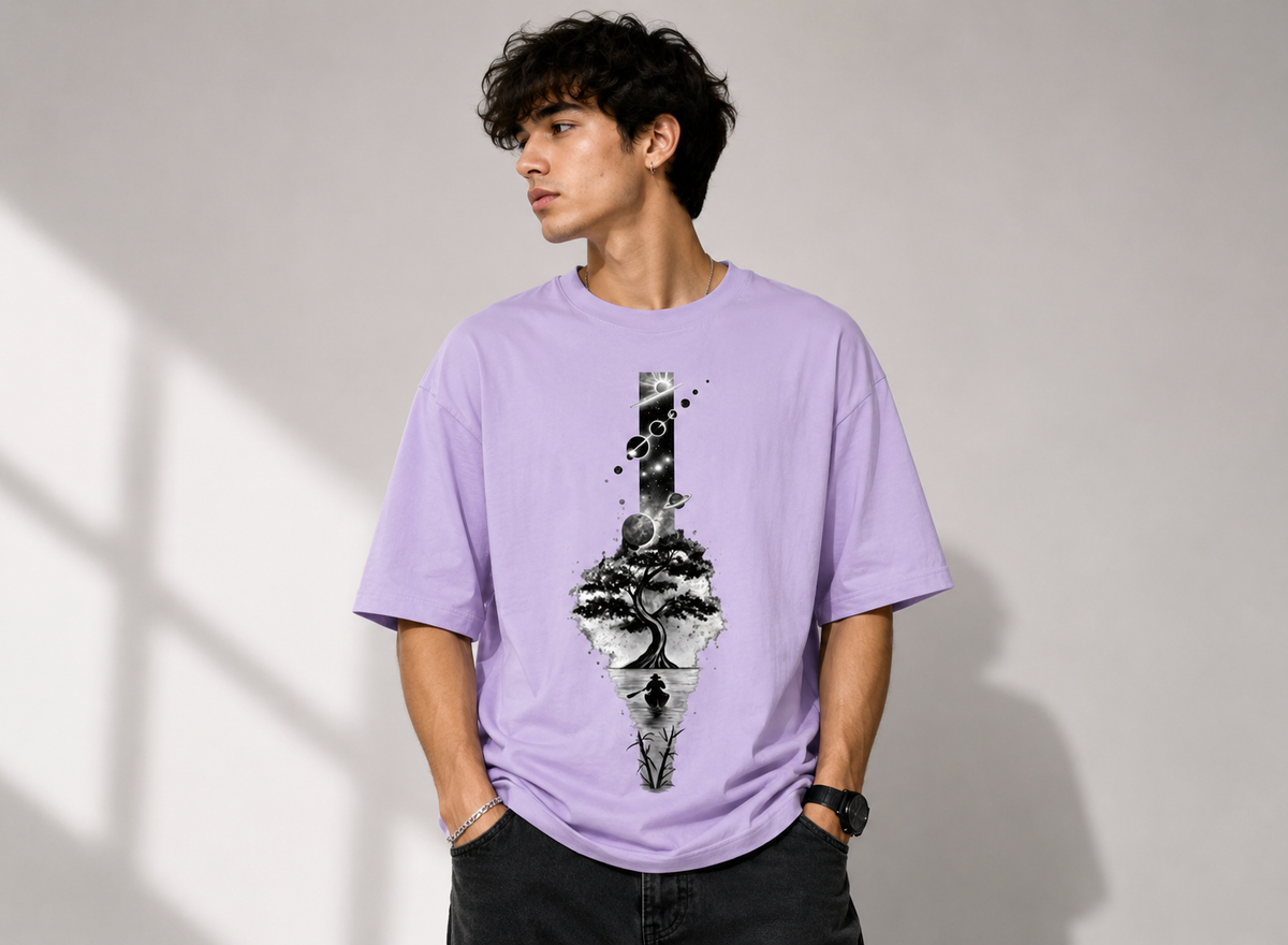 Tree & Moon Oversized Tee