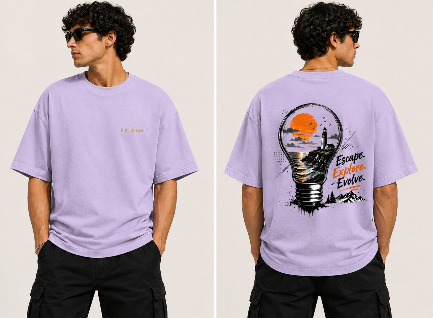 Escape, Explore & Evolve oversized tee