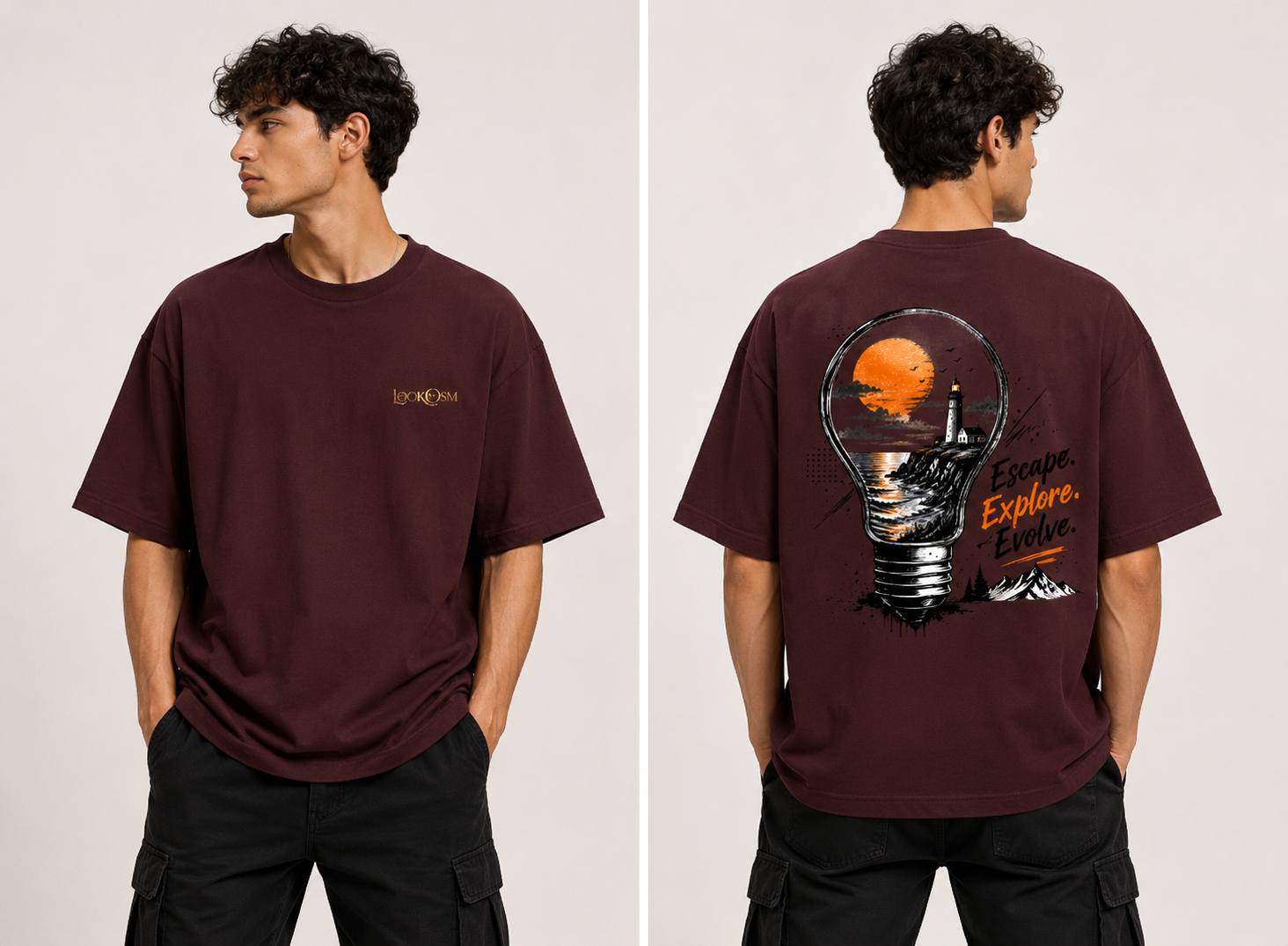 Escape, Explore & Evolve oversized tee