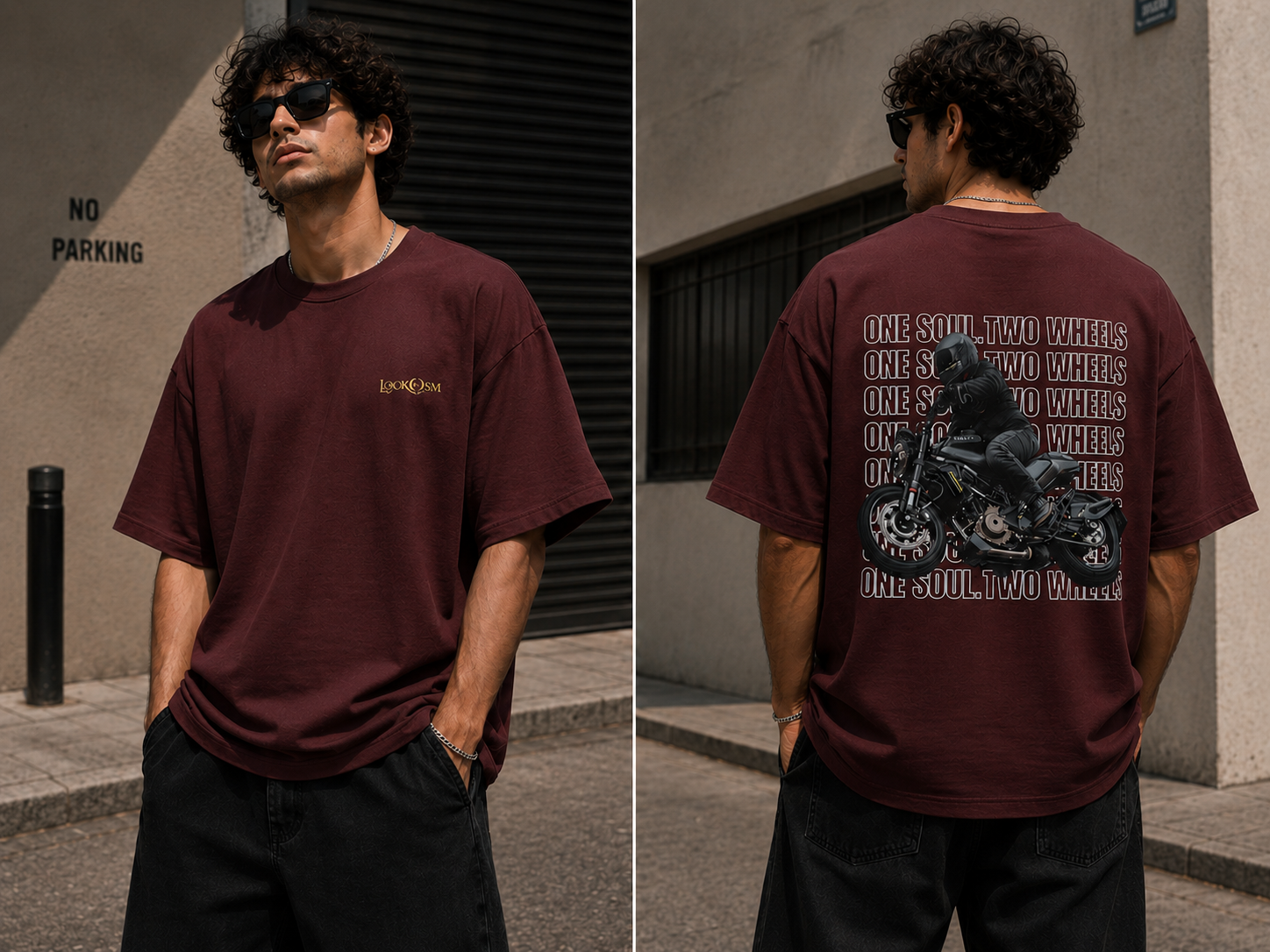 One Soul Two Wheels Oversized Tee
