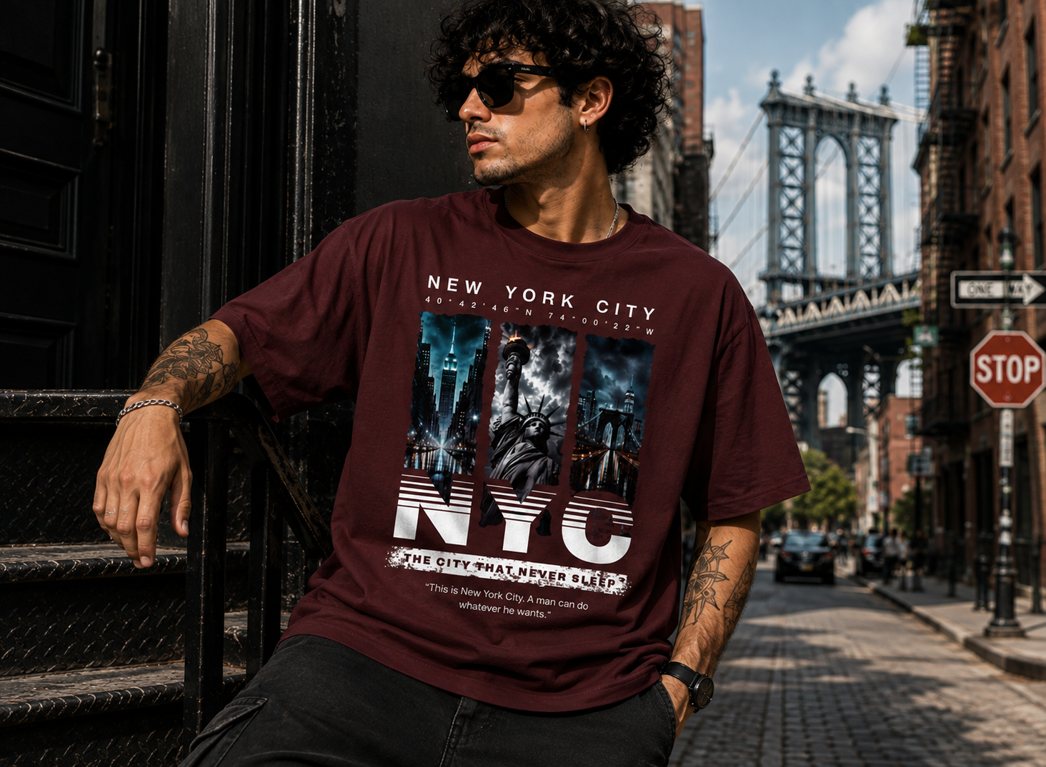 NYC Never Sleeps Oversized Tee