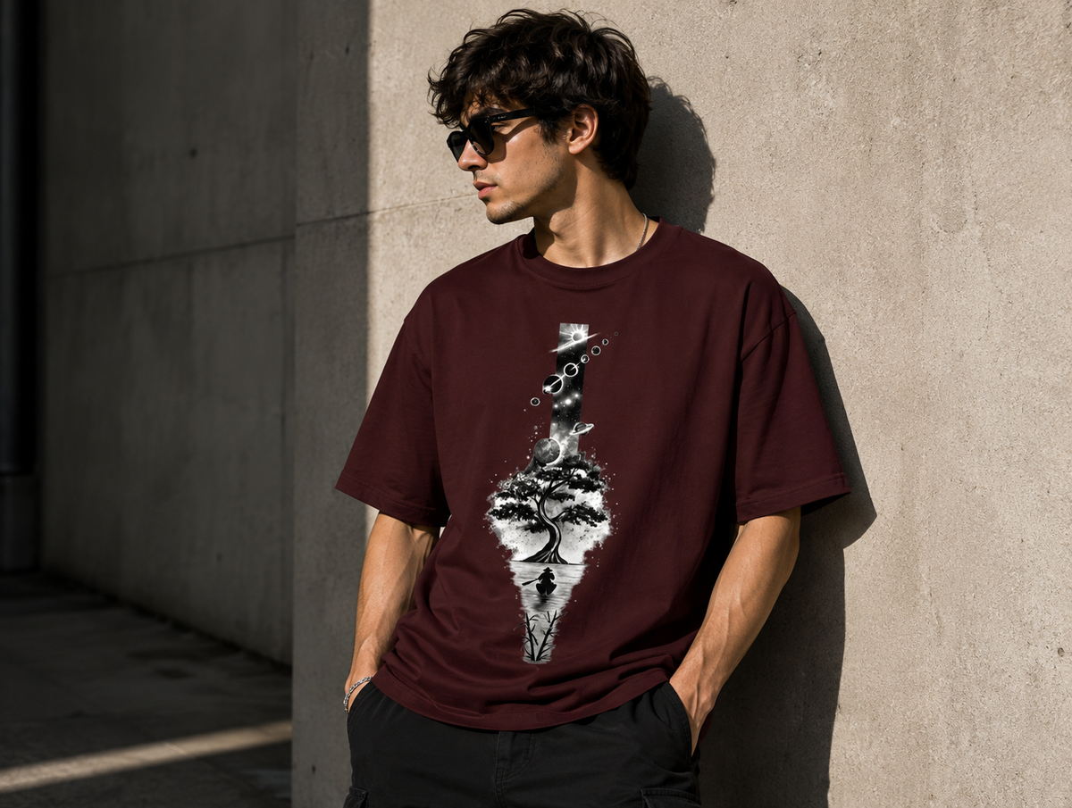 Tree & Moon Oversized Tee