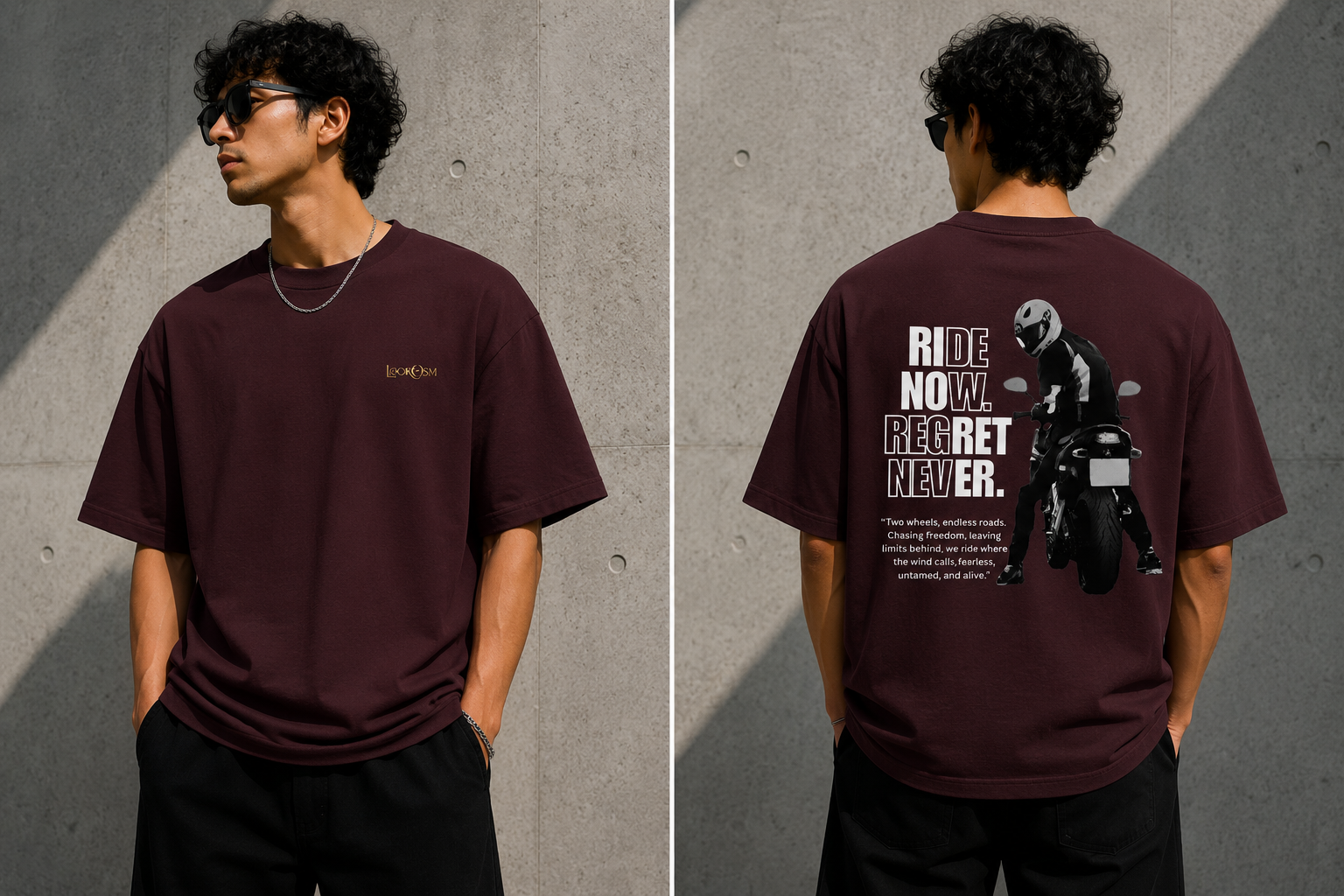 Ride Now Regret Never Oversized Tee