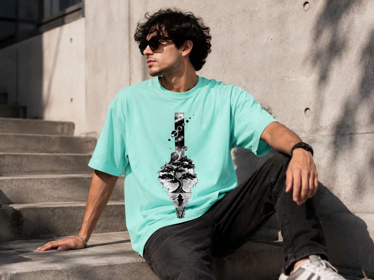 Tree & Moon Oversized Tee