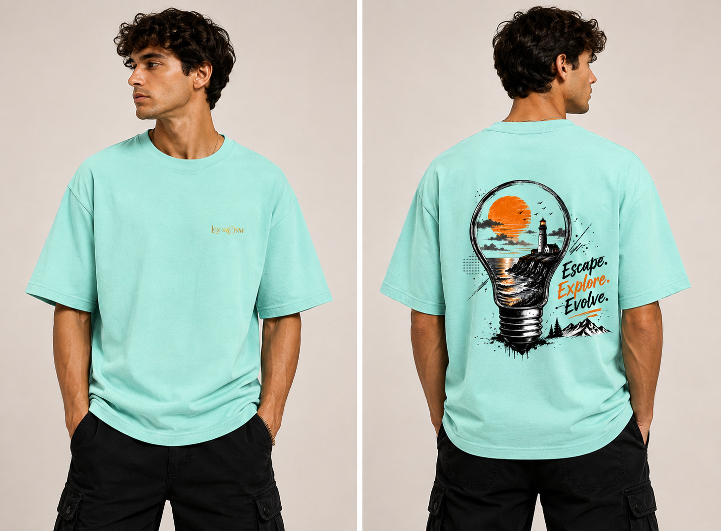 Escape, Explore & Evolve oversized tee
