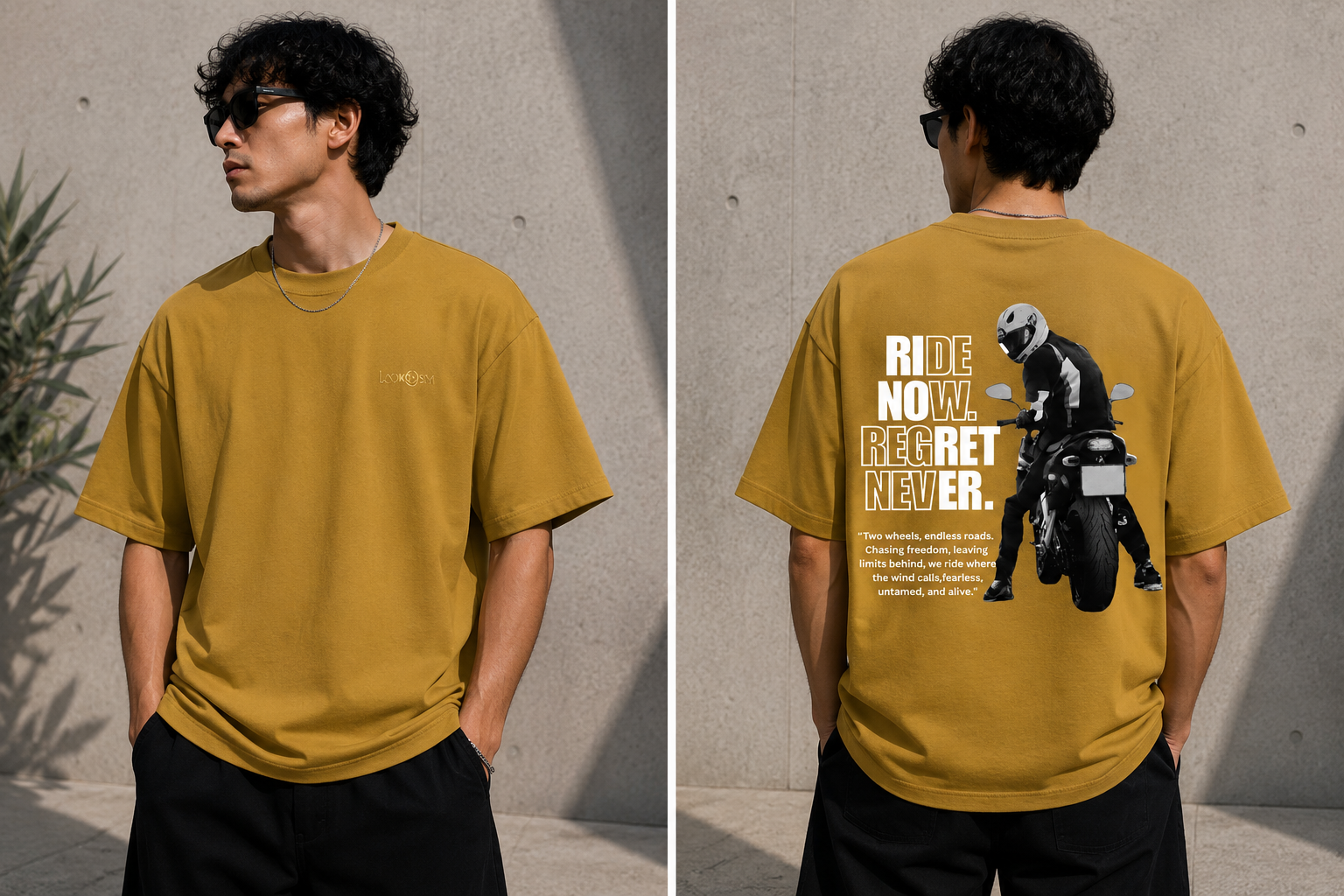 Ride Now Regret Never Oversized Tee