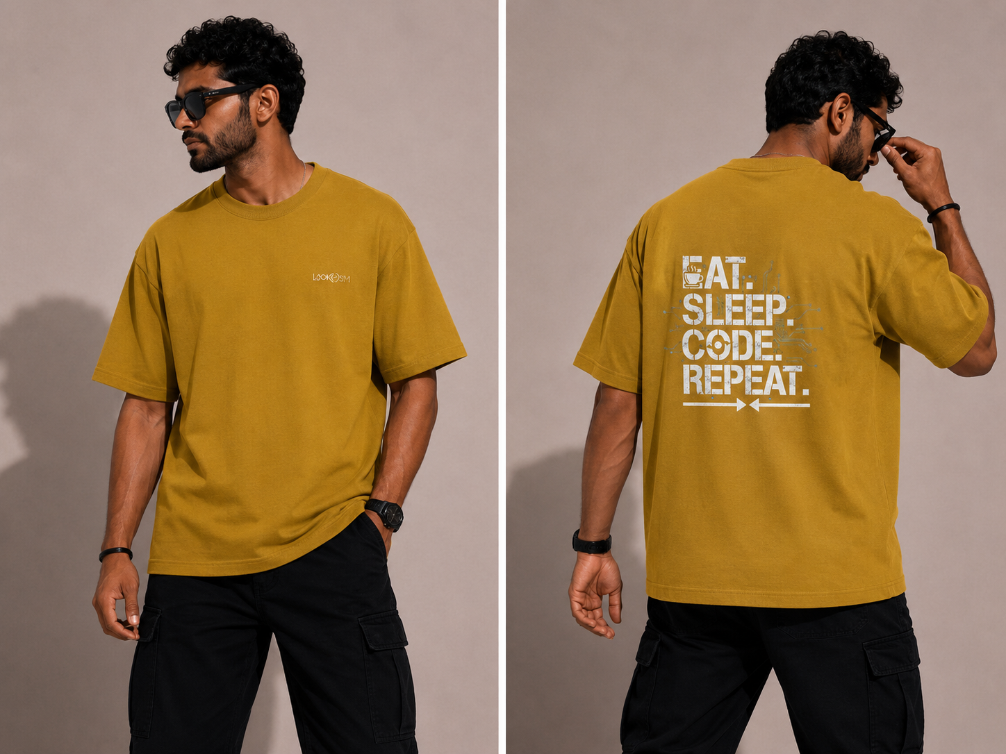 Eat Sleep Code Repeat Oversized Tee
