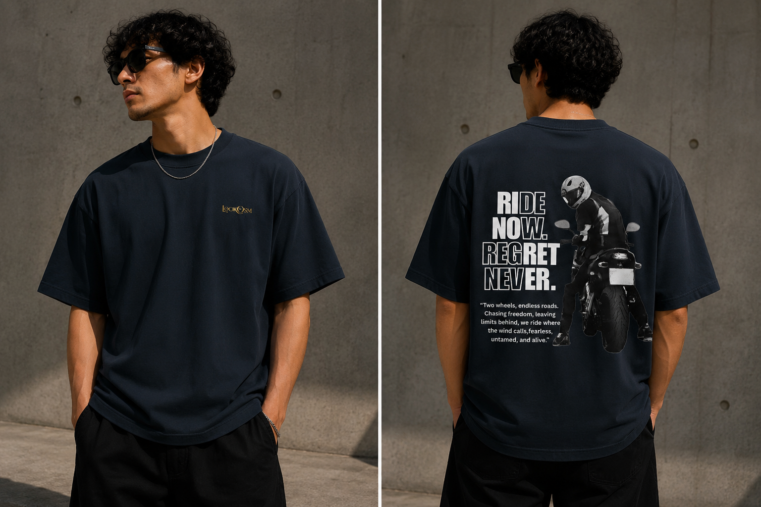 Ride Now Regret Never Oversized Tee