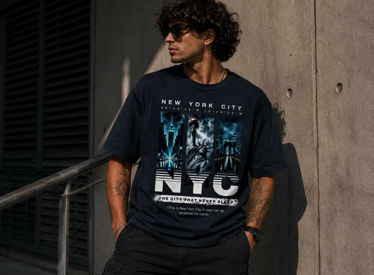 NYC Never Sleeps Oversized Tee