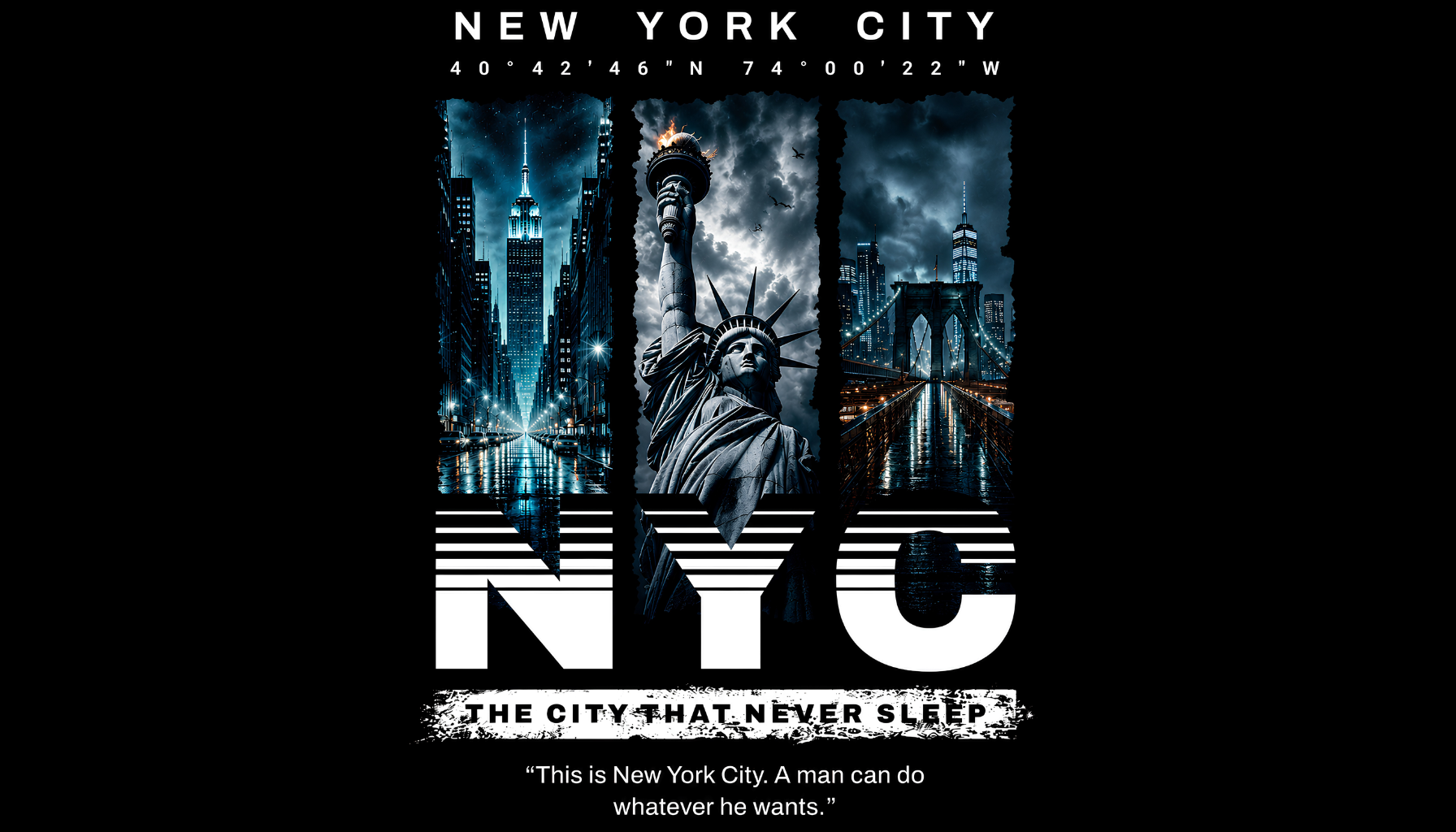 NYC Never Sleeps Oversized Tee
