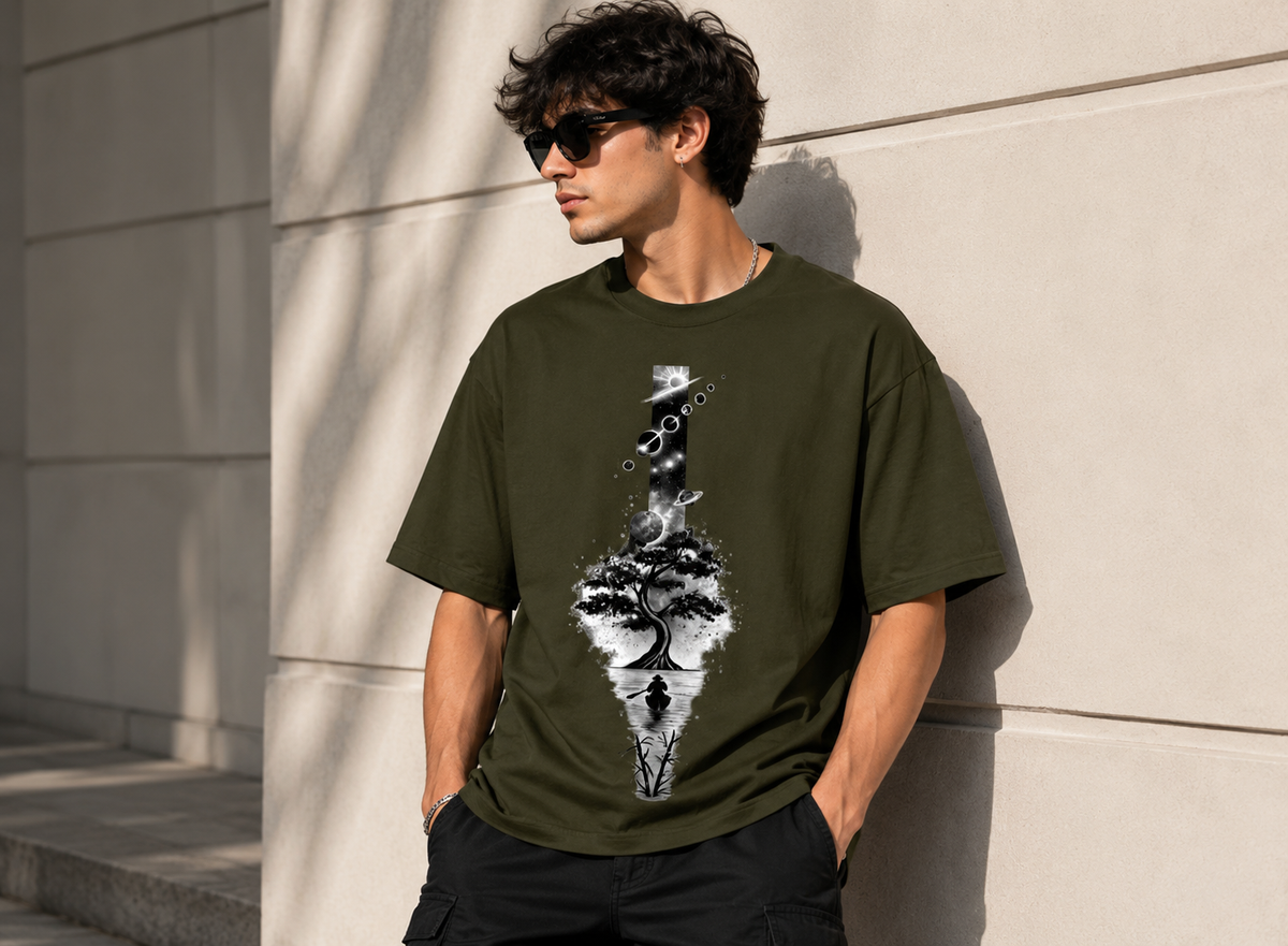 Tree & Moon Oversized Tee