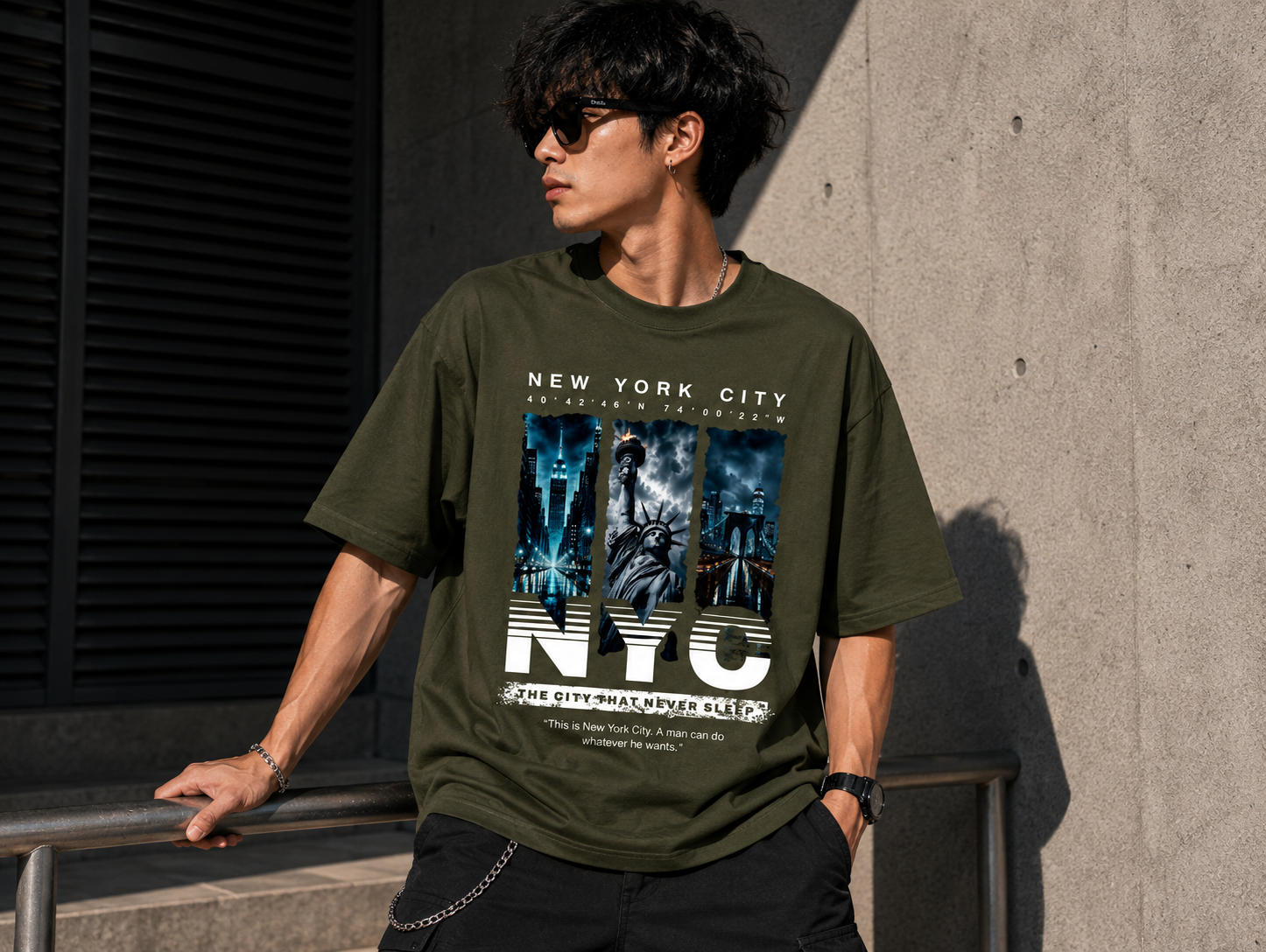 NYC Never Sleeps Oversized Tee