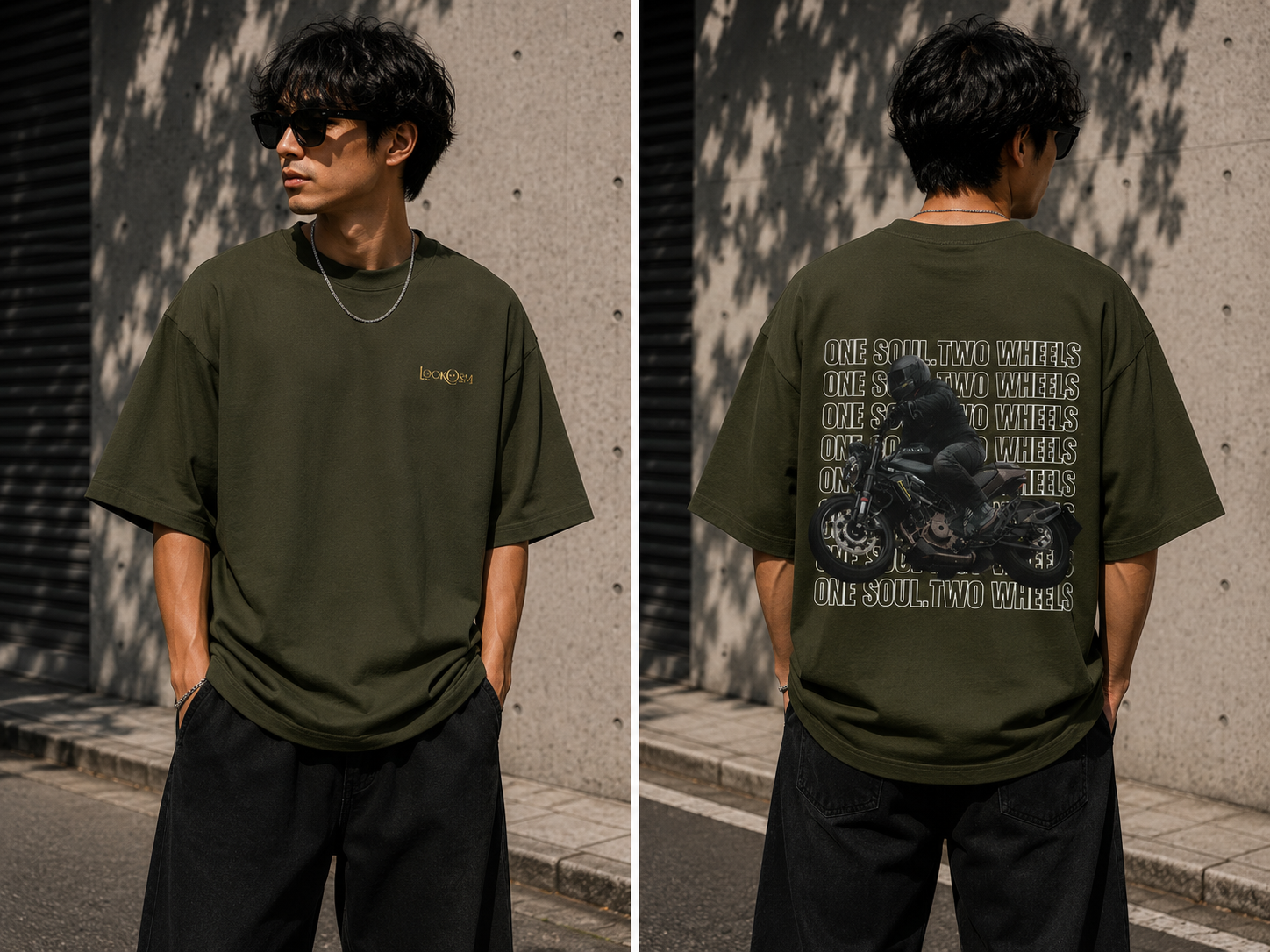 One Soul Two Wheels Oversized Tee