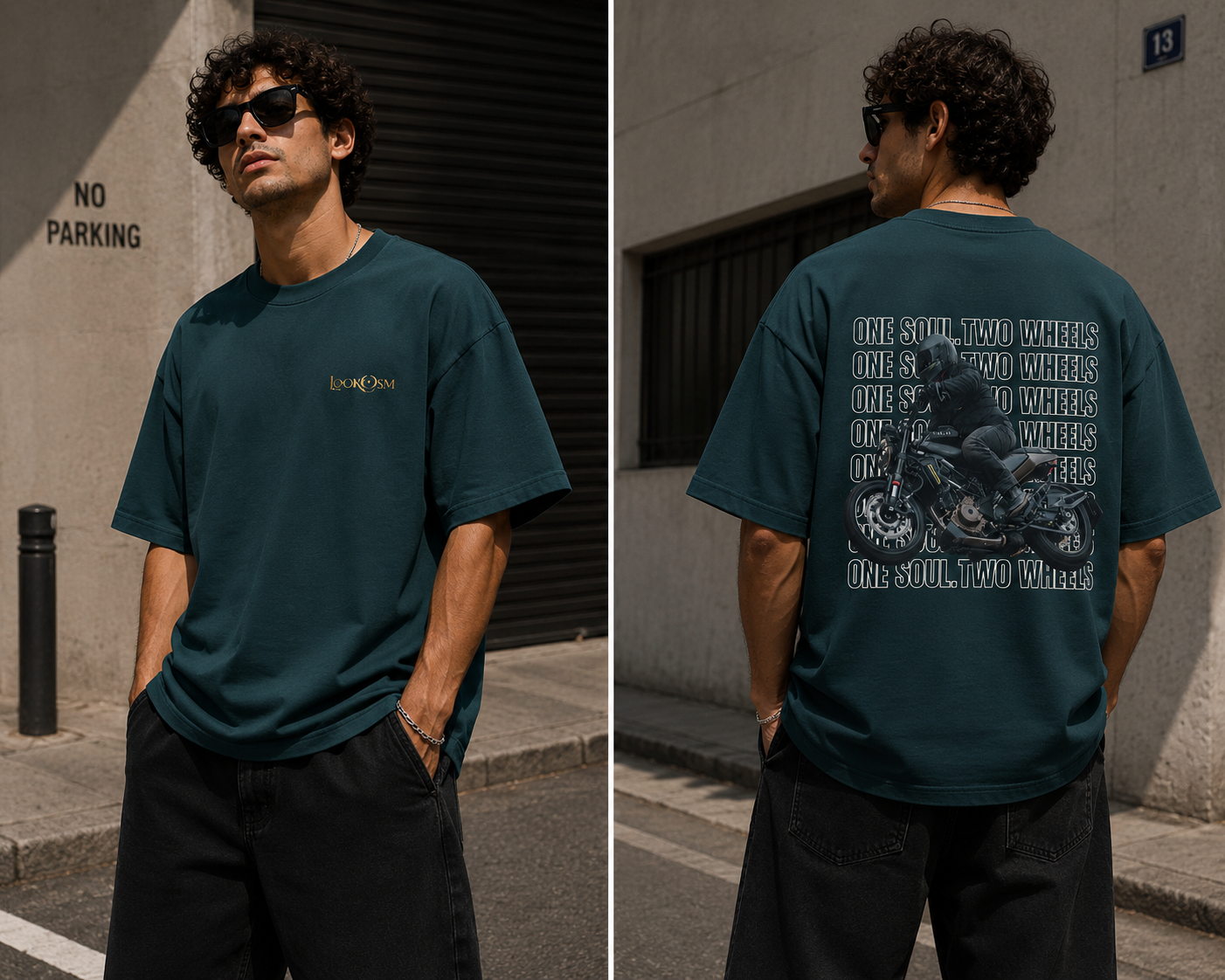 One Soul Two Wheels Oversized Tee